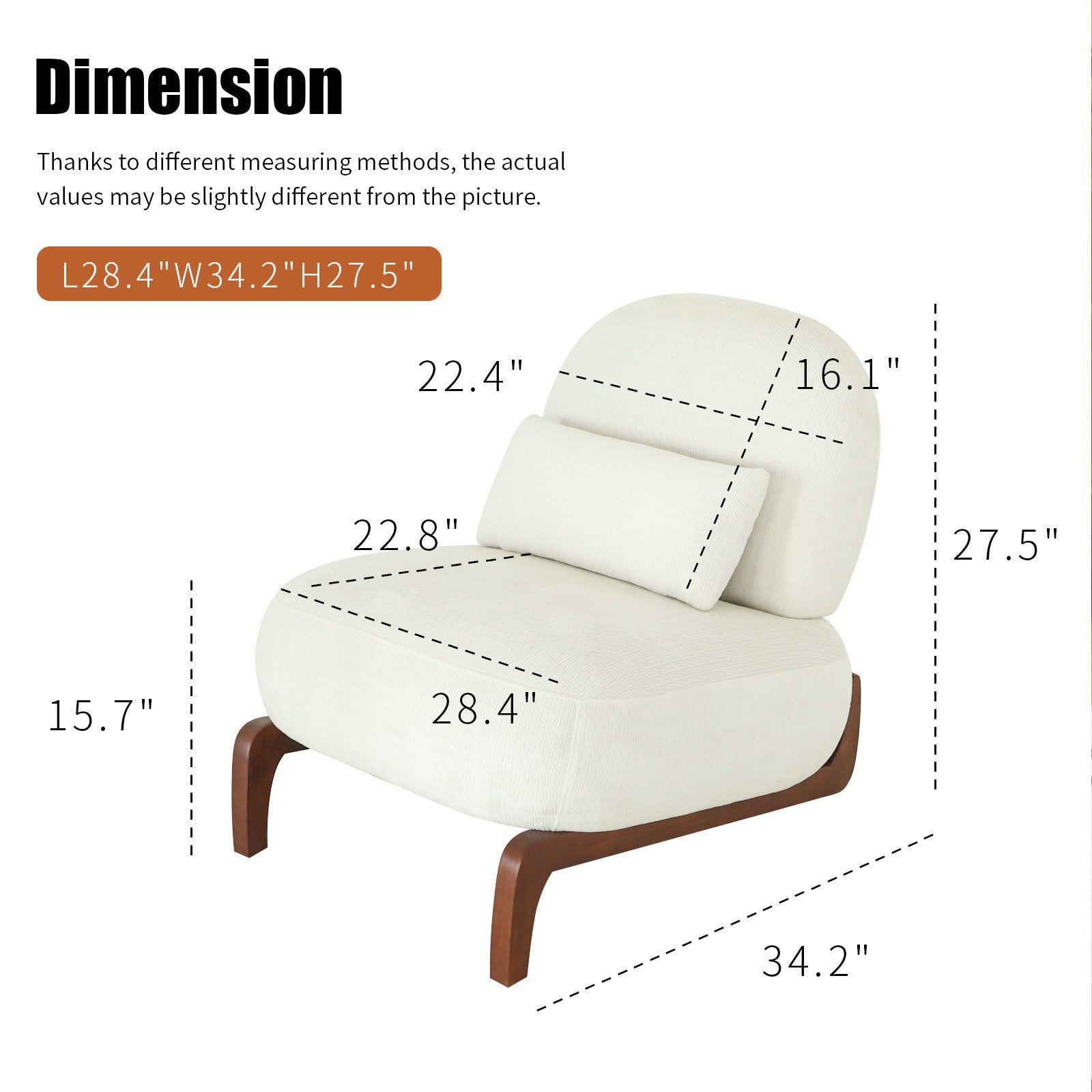 Velvet Accent Chair with Solid Wood Legs