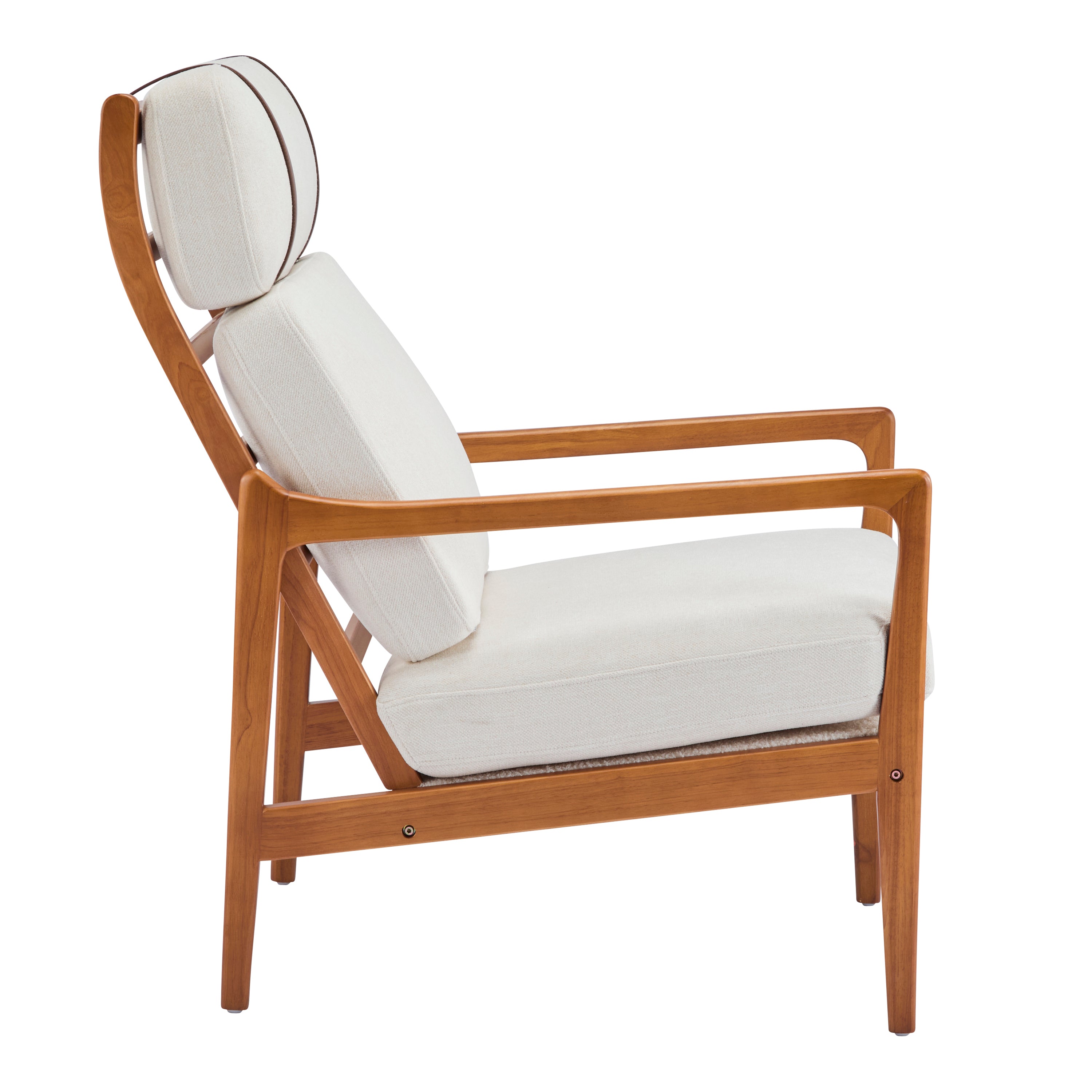 Modern Solid Wood Frame Ergonomic Accent Armchair with High Back