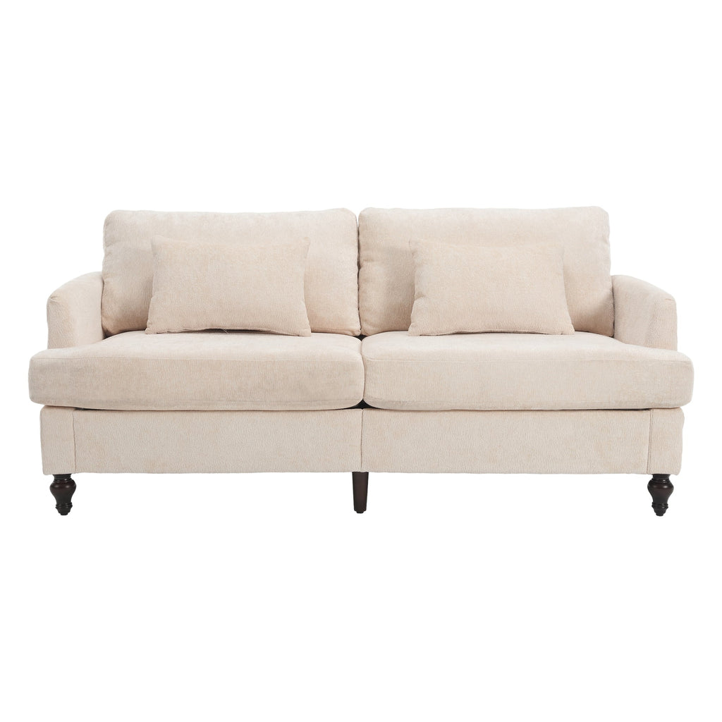 Mid Century Modern Chenille Fabric Loveseat Sofa