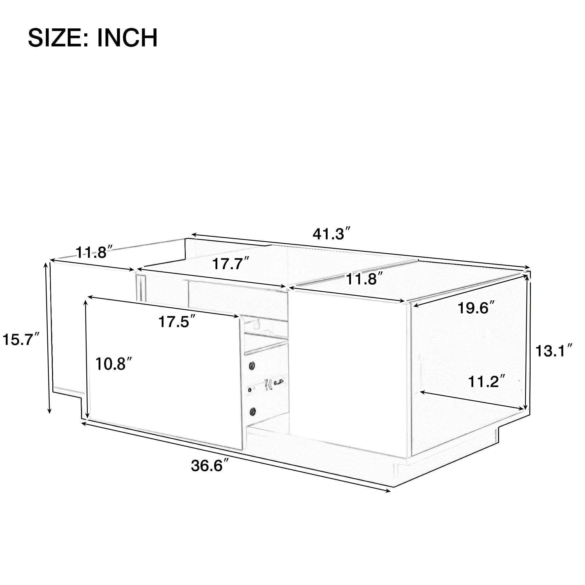 Modern LED Coffee Table with High-Gloss Finish and Glass Tabletop