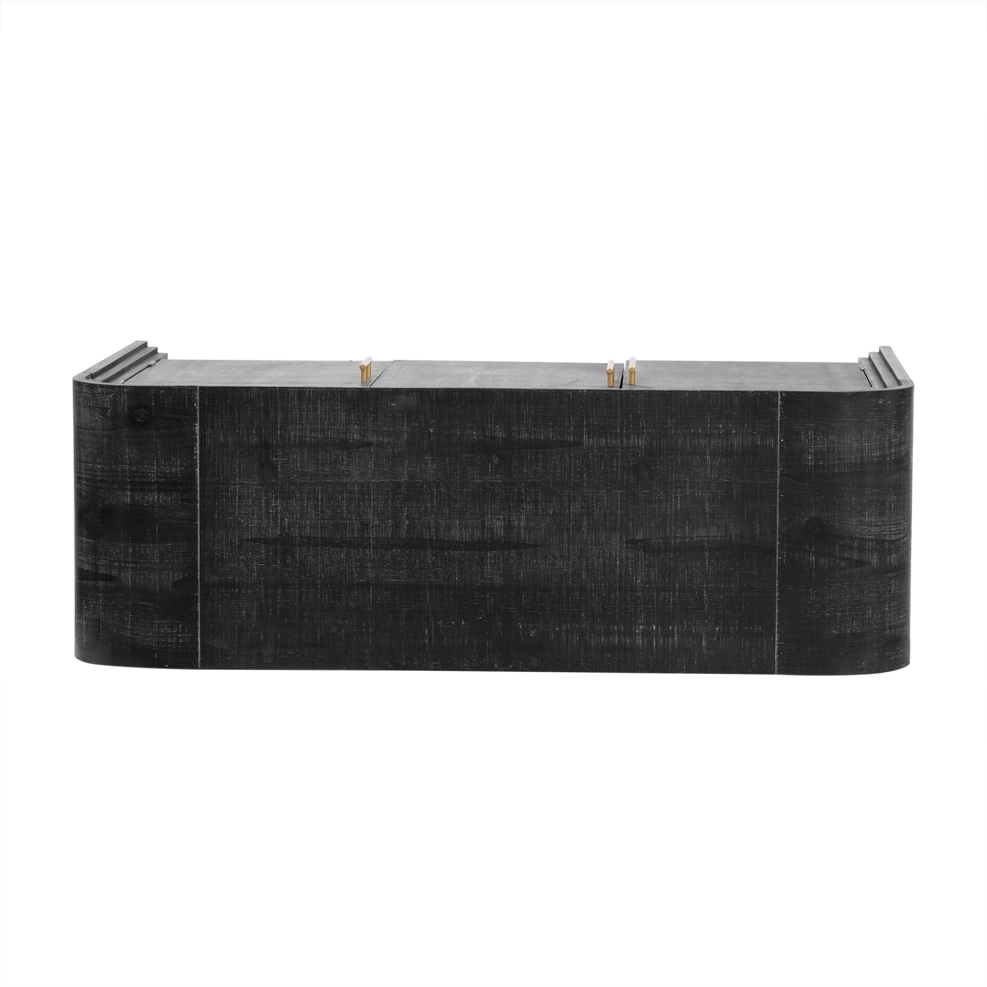Minimalist Curved Sideboard with Gold Handles and Adjustable Dividers