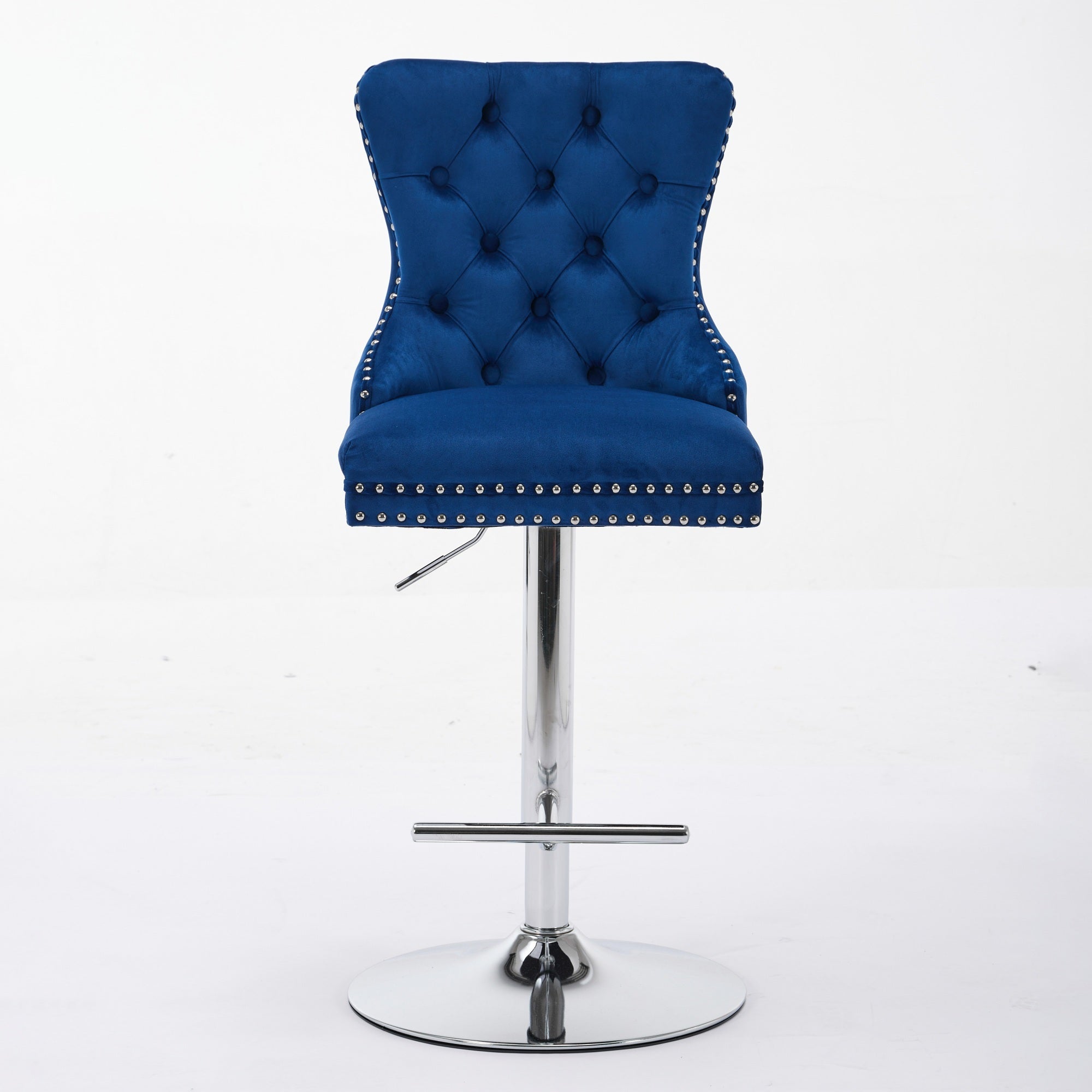 Modern Upholstered Swivel Velvet Barstools (Set of 2)
