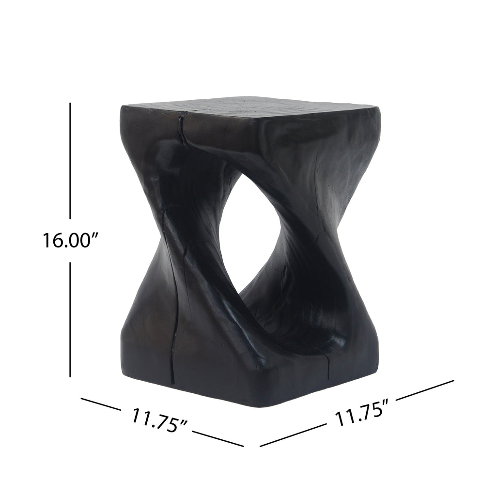 Twist Shape Side Table with Wood-like Texture