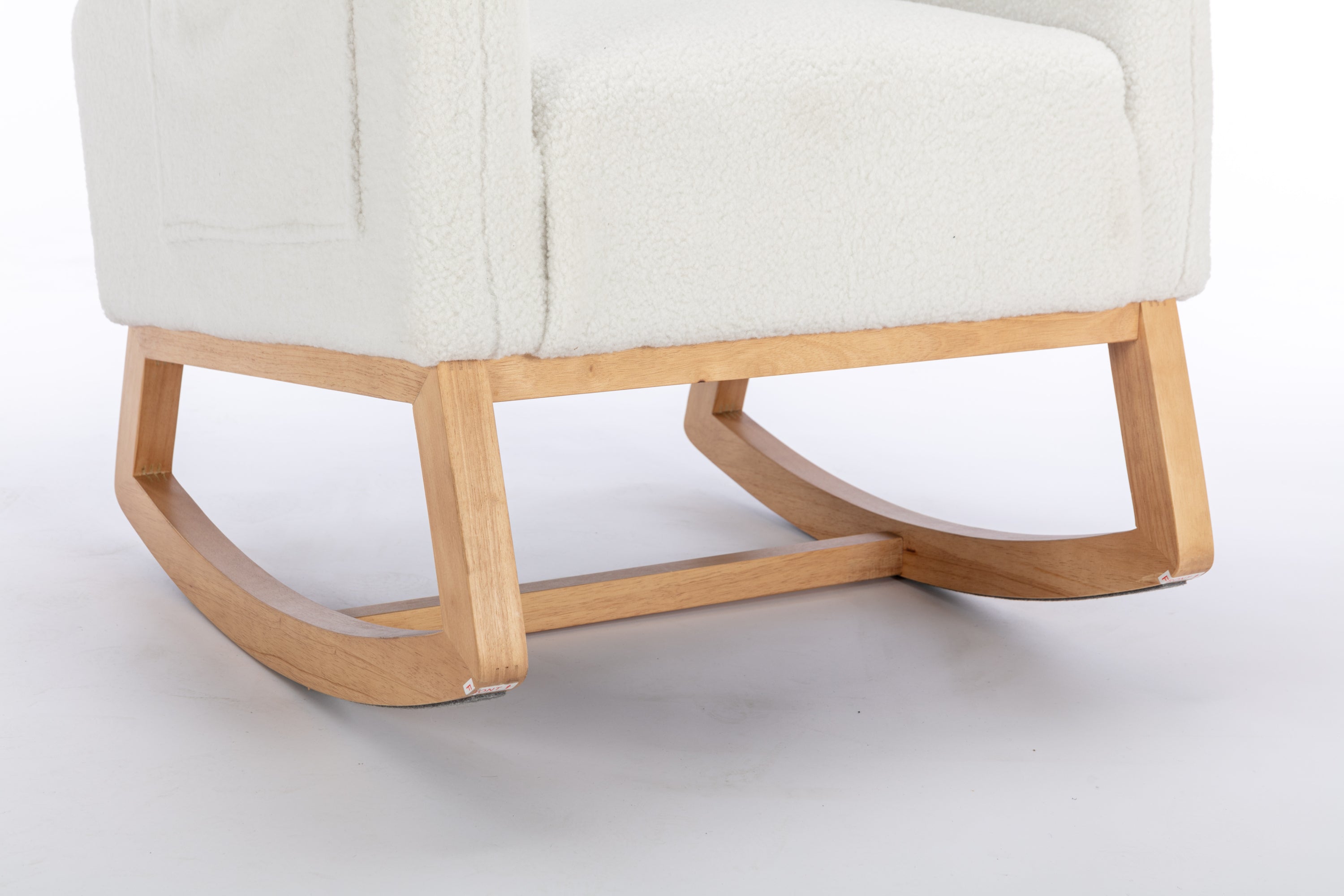 Teddy Fabric Rocking Chair with Packet Wood Legs