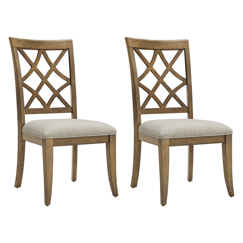 Wooden Frame Upholstered Dining Chairs (Set of 2)