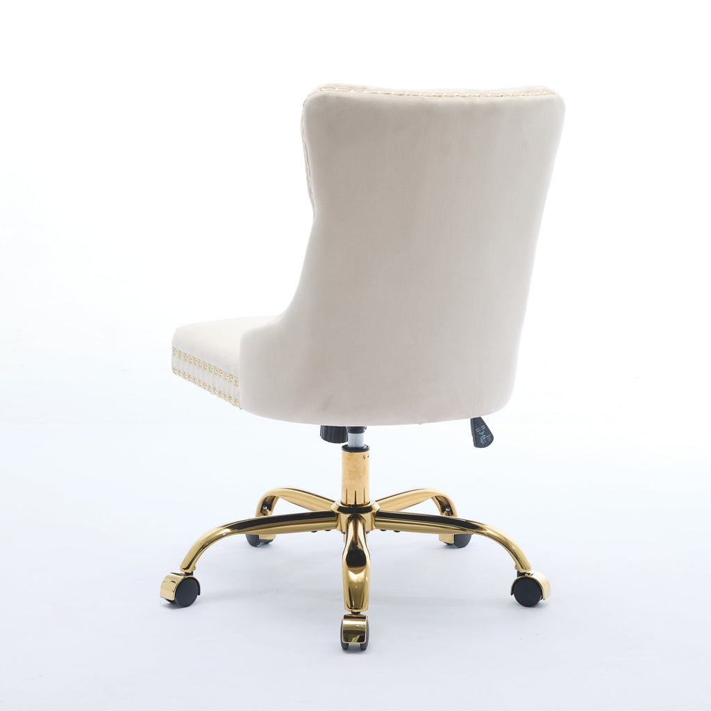 Modern Velvet Upholstered Tufted Button Home Office Chair