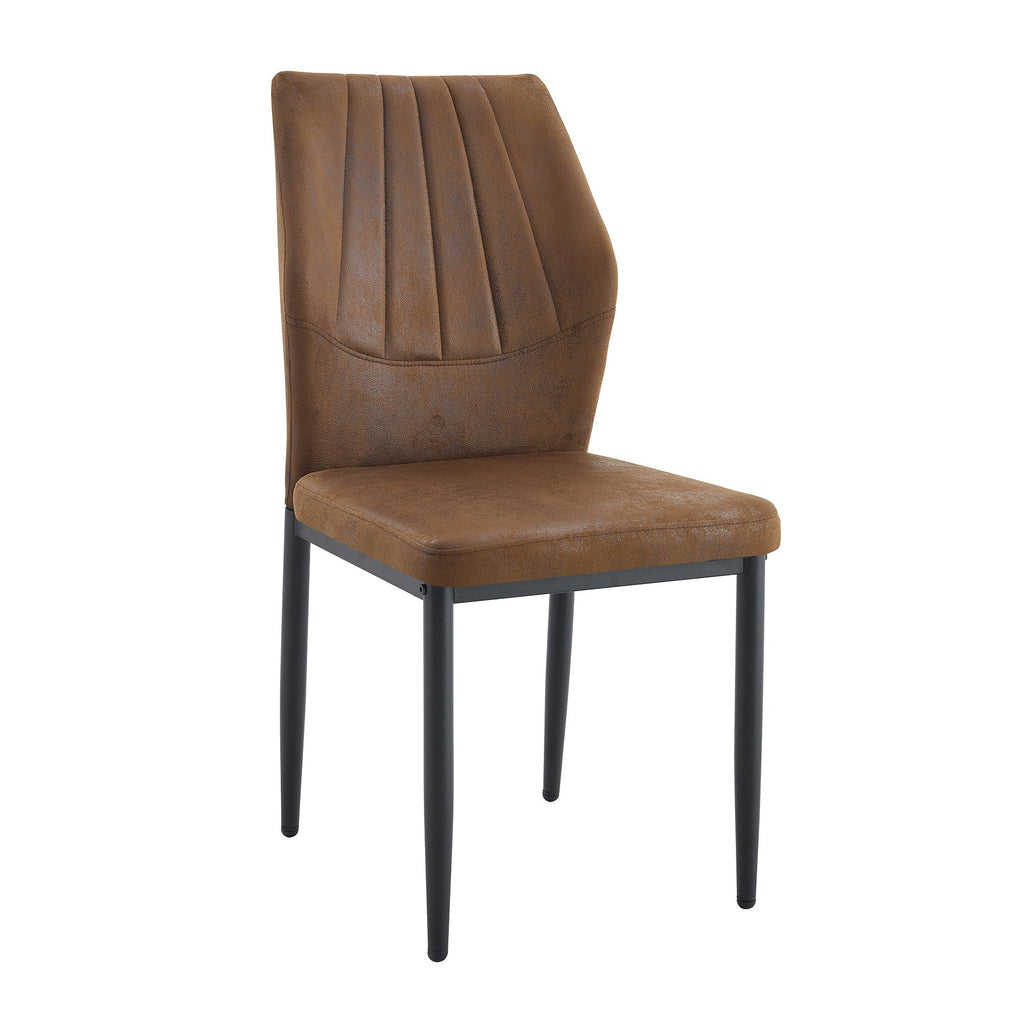 Brown Black Dining Chairs with Shell (Set of 4)