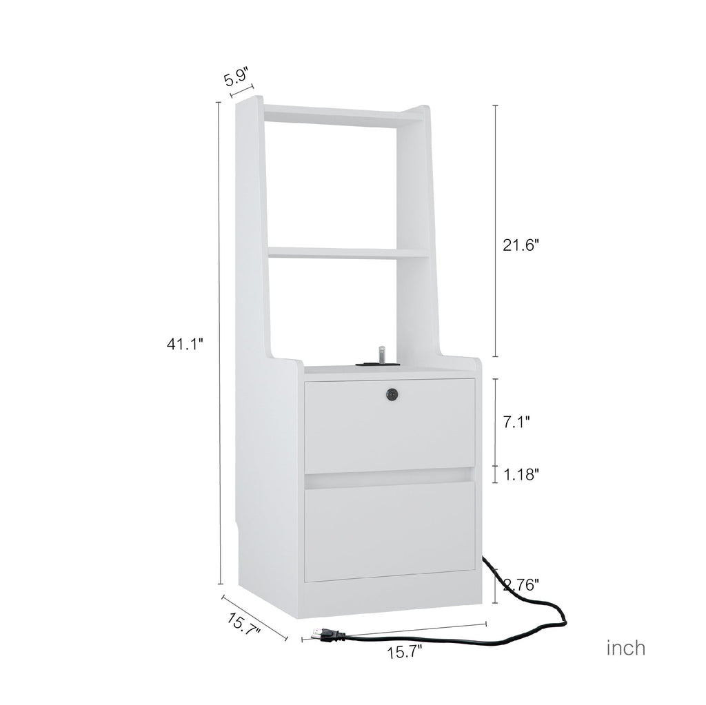 Modern Smart Nightstand with Charging Station