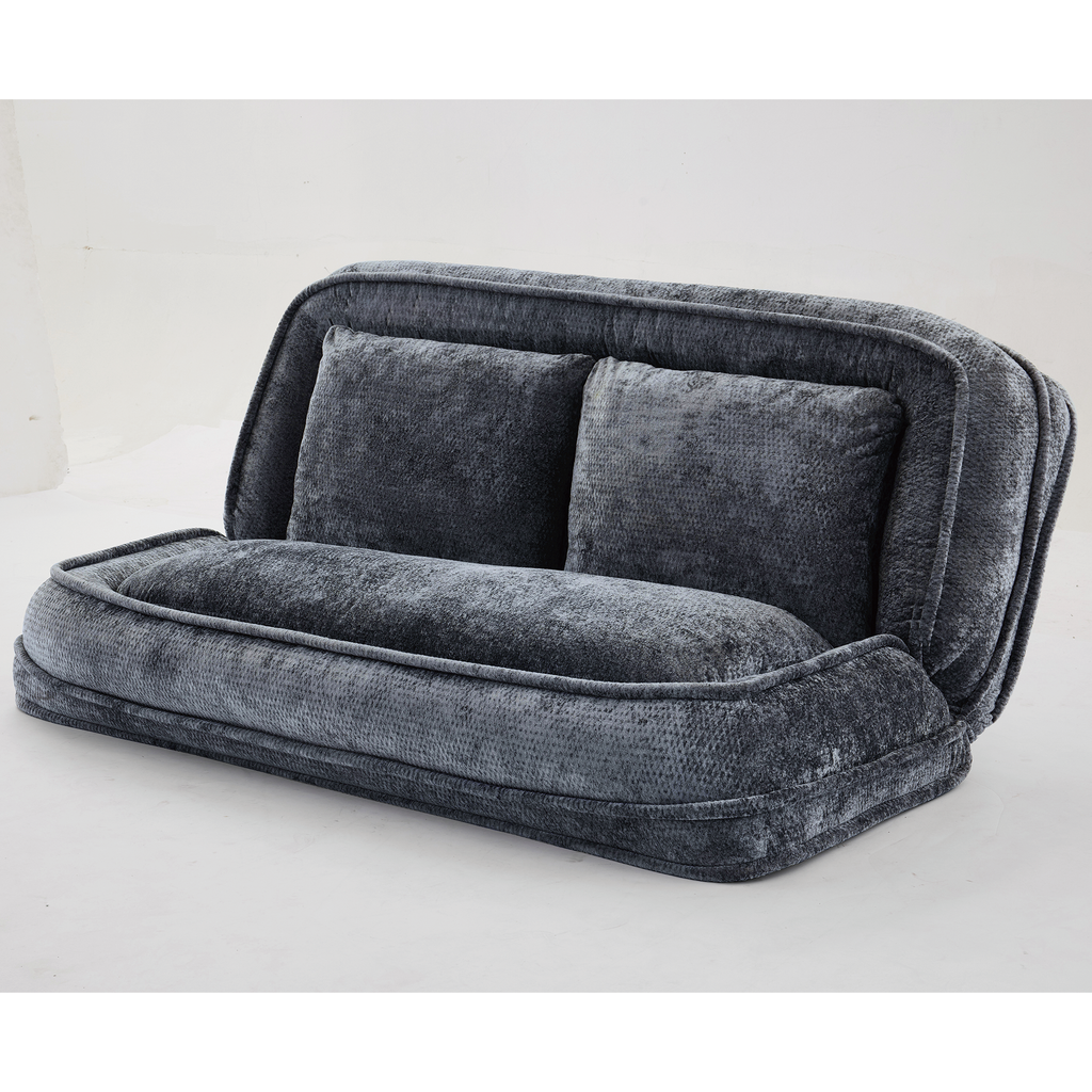 2-in-1 Extra Large Chenille Floor Couch Loveseat for Humans & Dogs