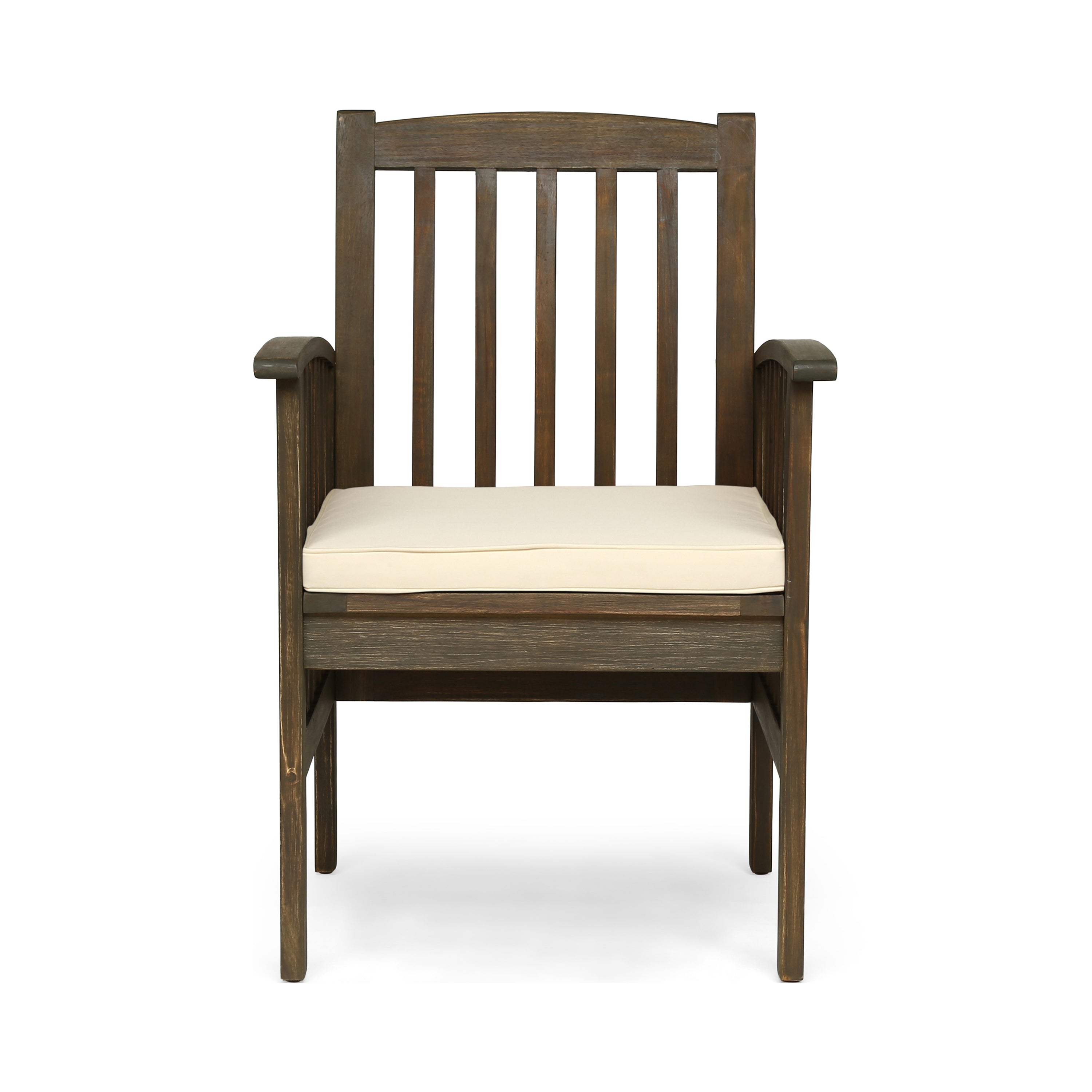 Outdoor 2PCS Acacia Wood Dining Chair Set with Cushions