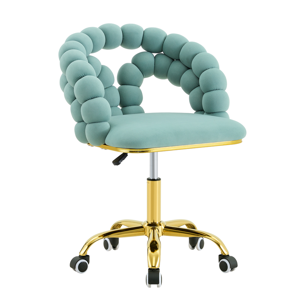 Coloful Modern Velvet Adjustable Swivel Desk Chair with Bubble Back
