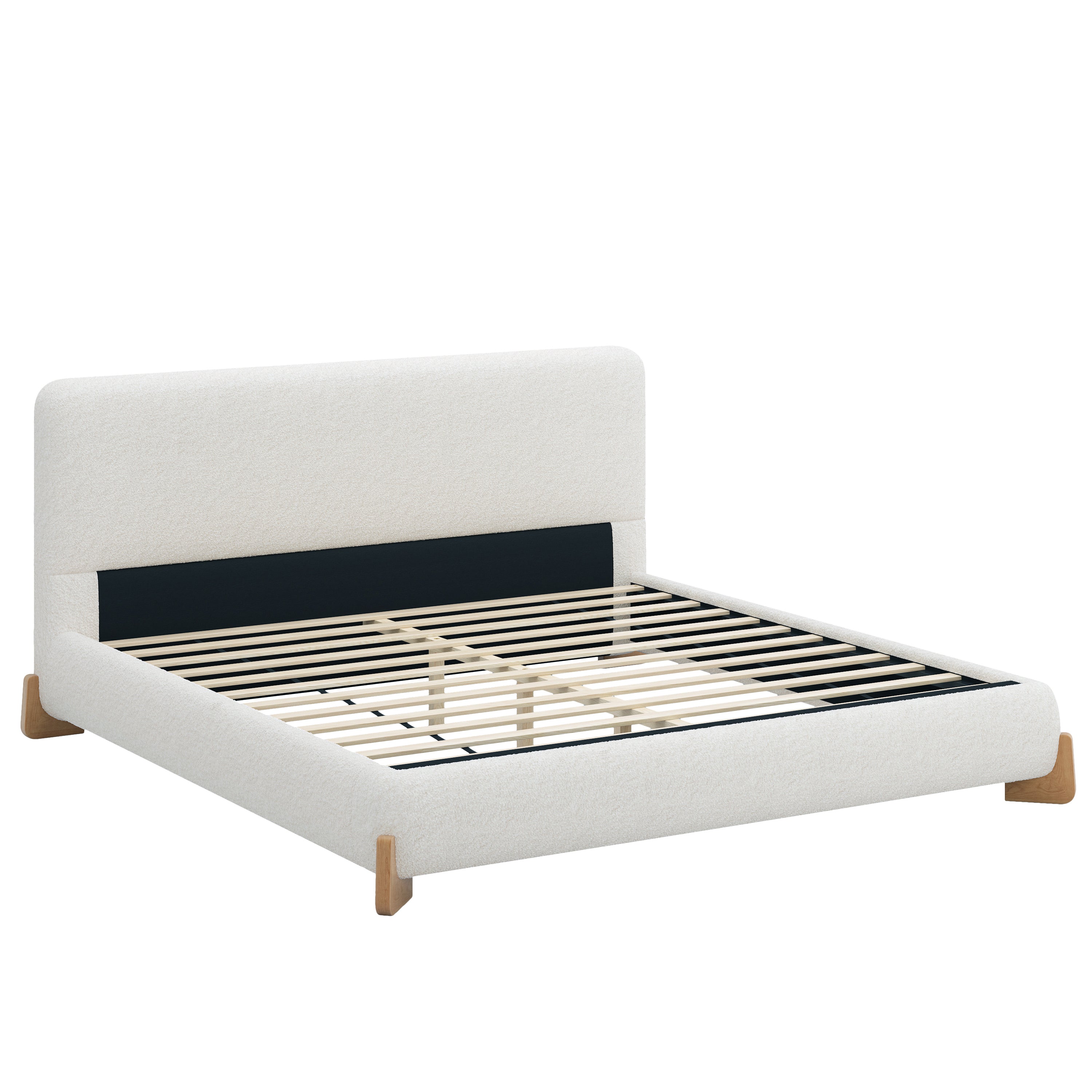 Elegant Boucle Upholstered Bed