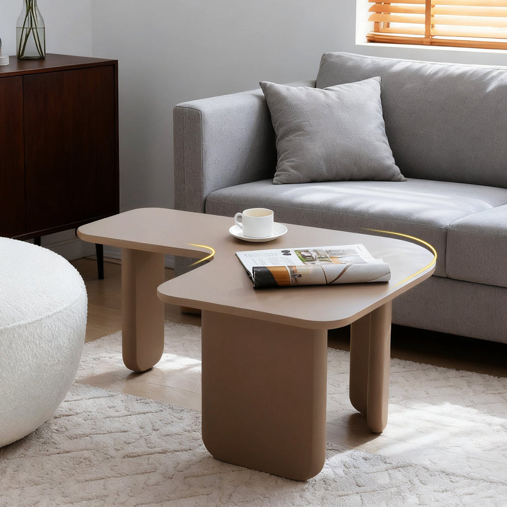 35.43' L-Shape Modern Coffee Table