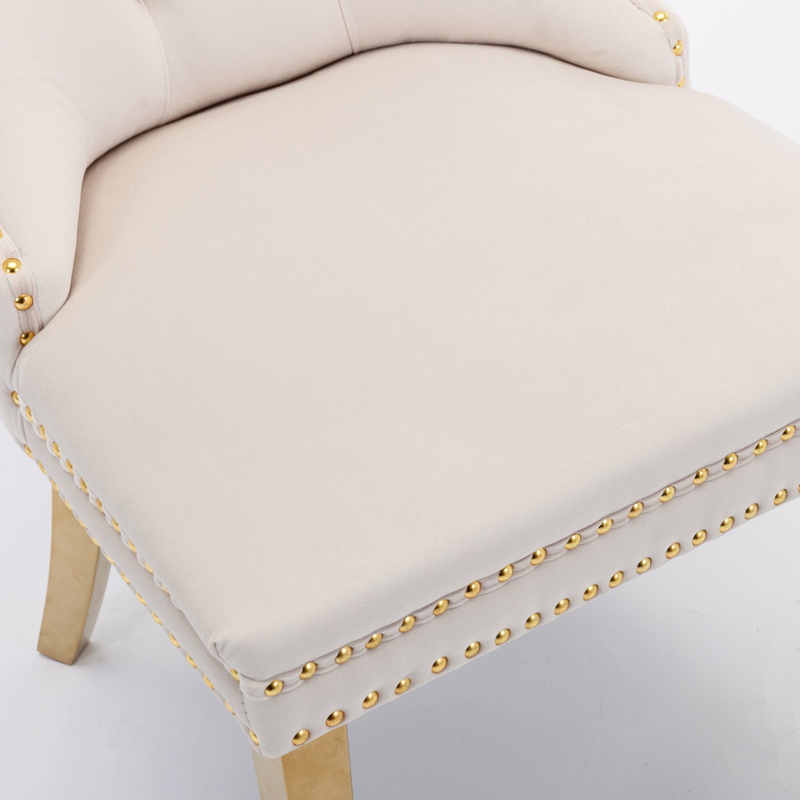 Modern High-end Tufted Solid Wood Velvet Dining Chairs (Set of 2)