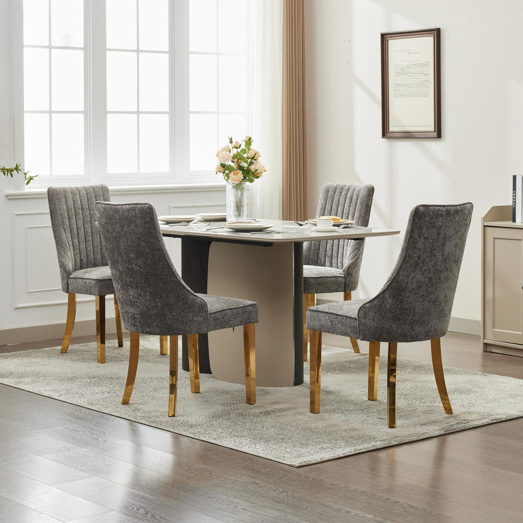 Rayon Cloth Flocking Chenille Dining Chairs (Set of 2 )
