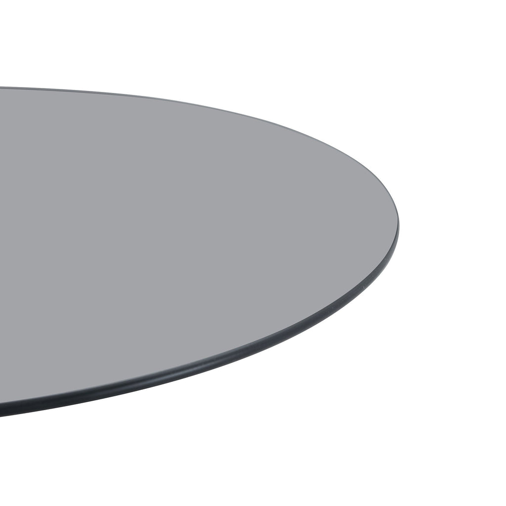 20" Small Luxury Metal Round Side Table with a Glass Top