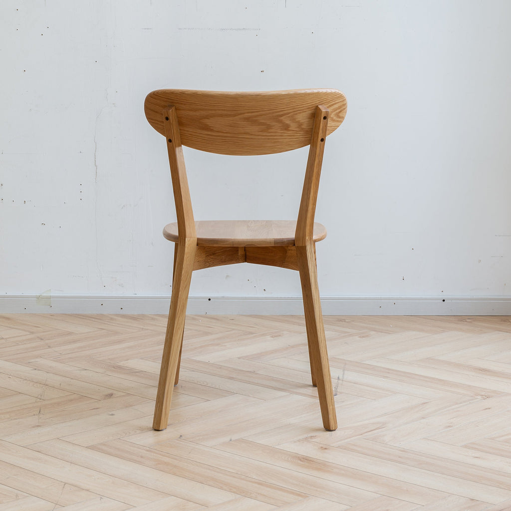 2Pcs Natural Solid Oak Dining Chairs