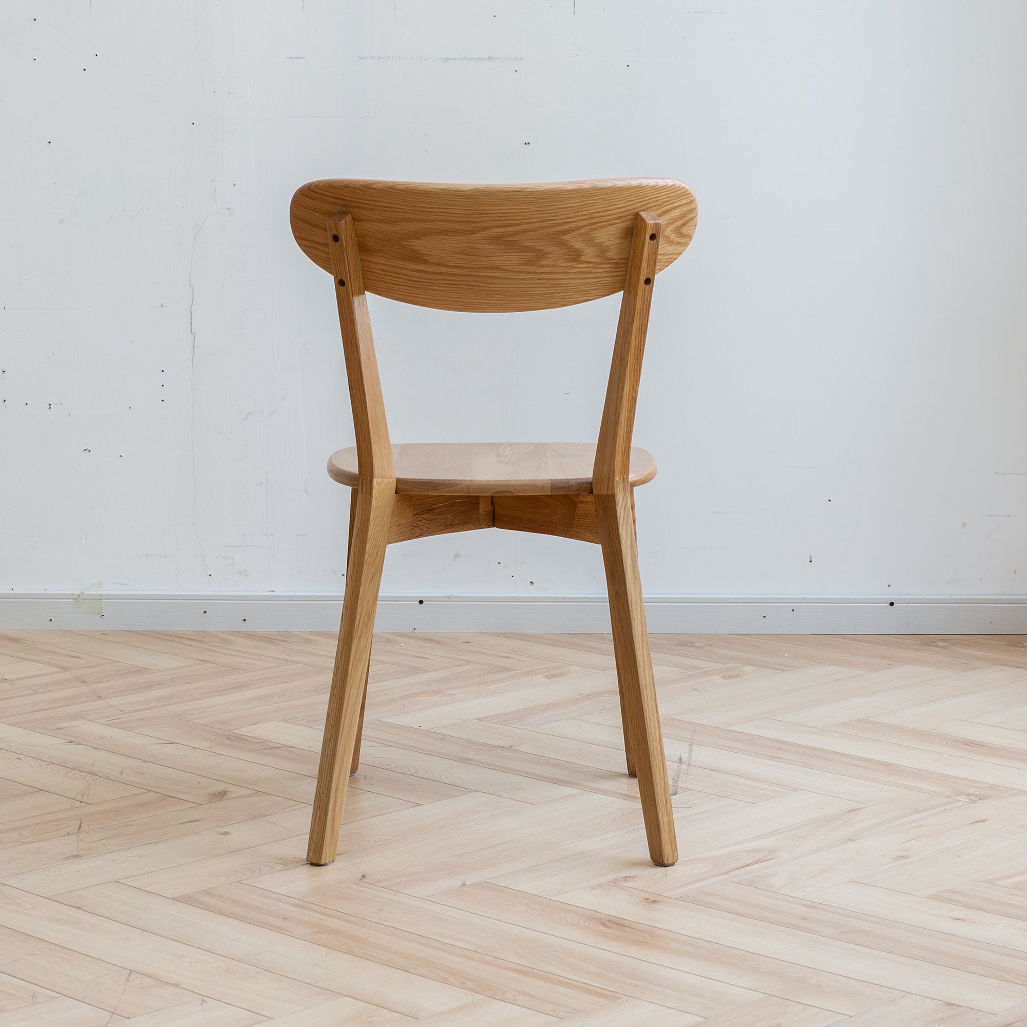 2Pcs Natural Solid Oak Dining Chairs