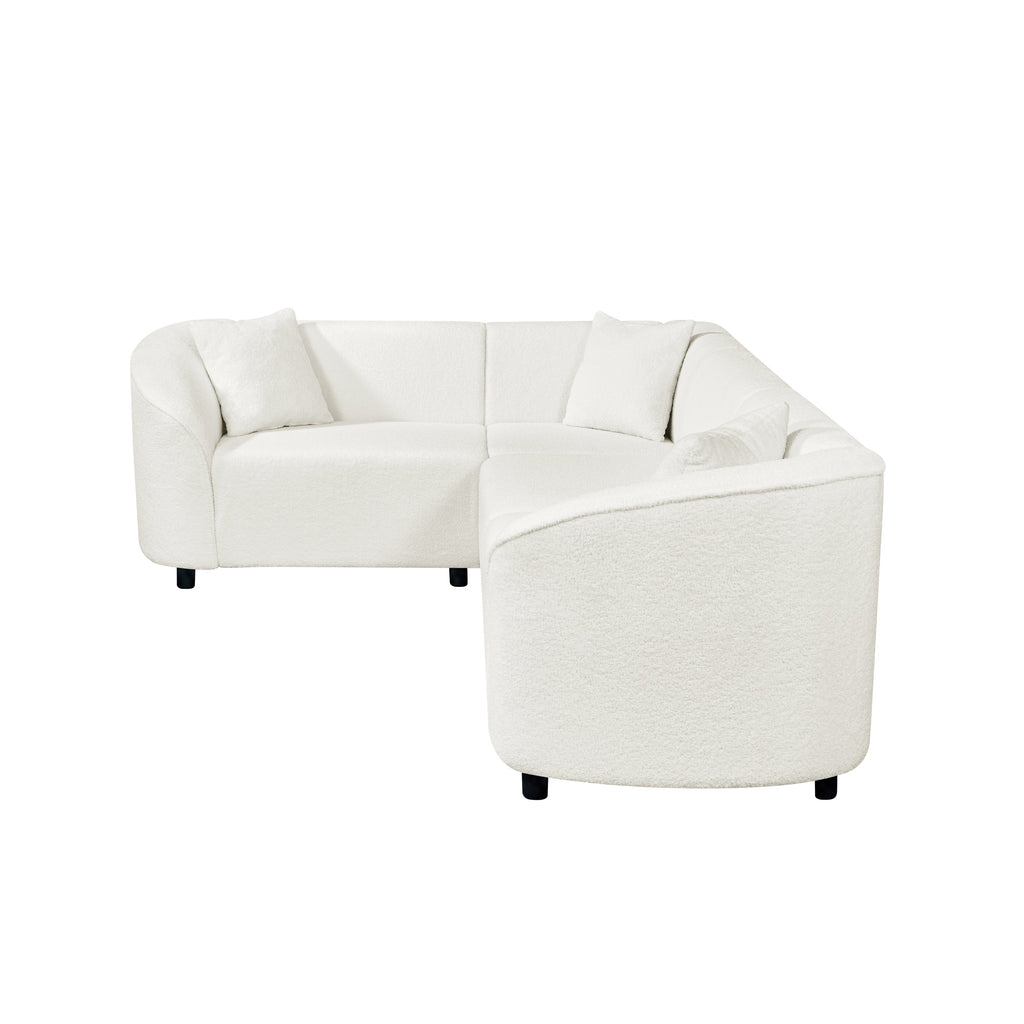 104' L-Shaped Curved Contemporary Sectional Sofa