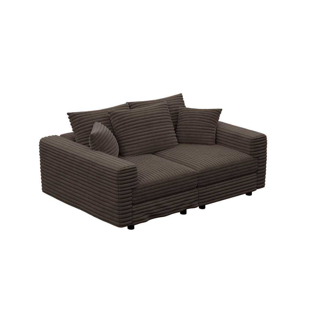 82.7' Modern Comfy Cloud Couch Sofa with Soft Pillows + Ottomans Option