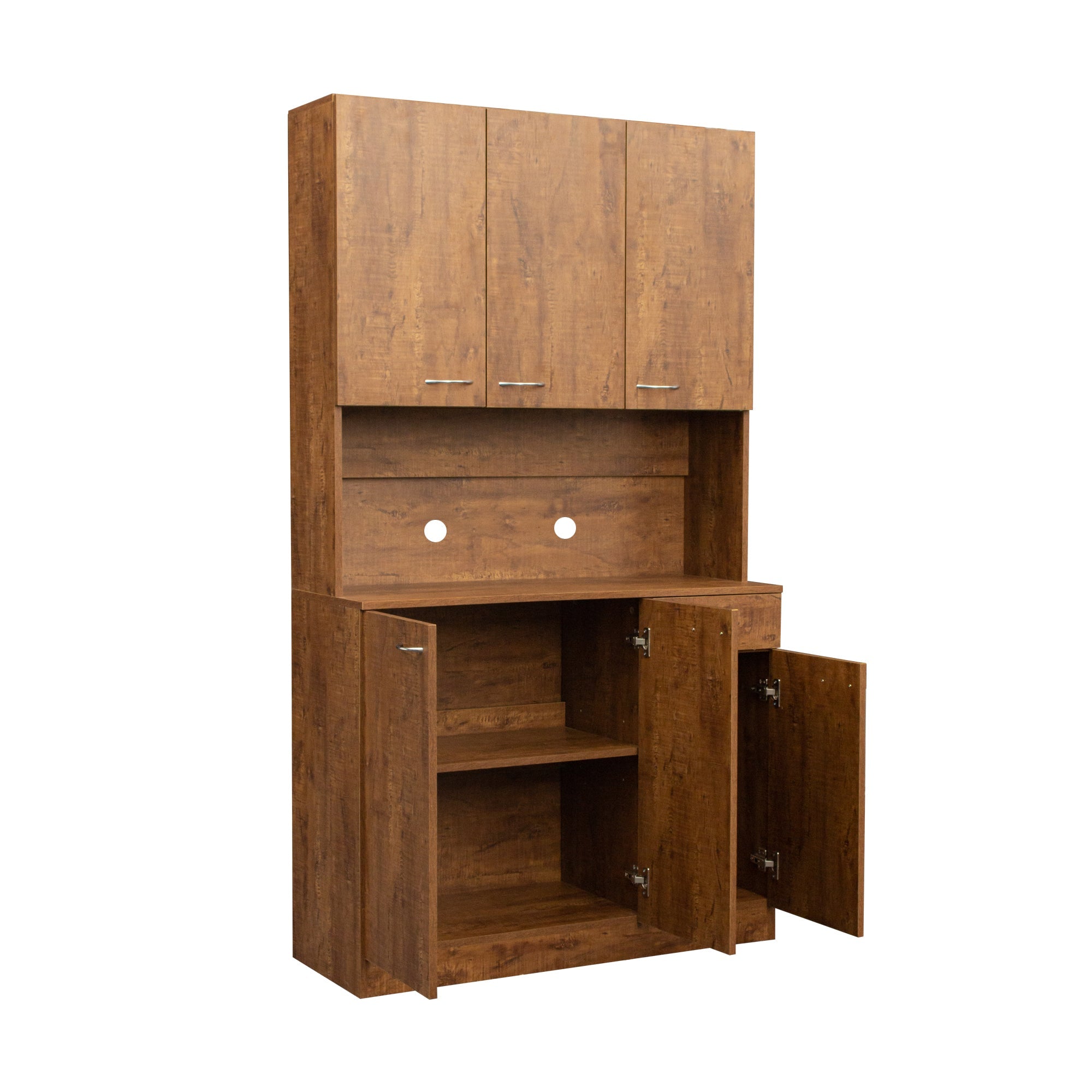 70.87' Tall White Kitchen Cabinet with 6-Doors