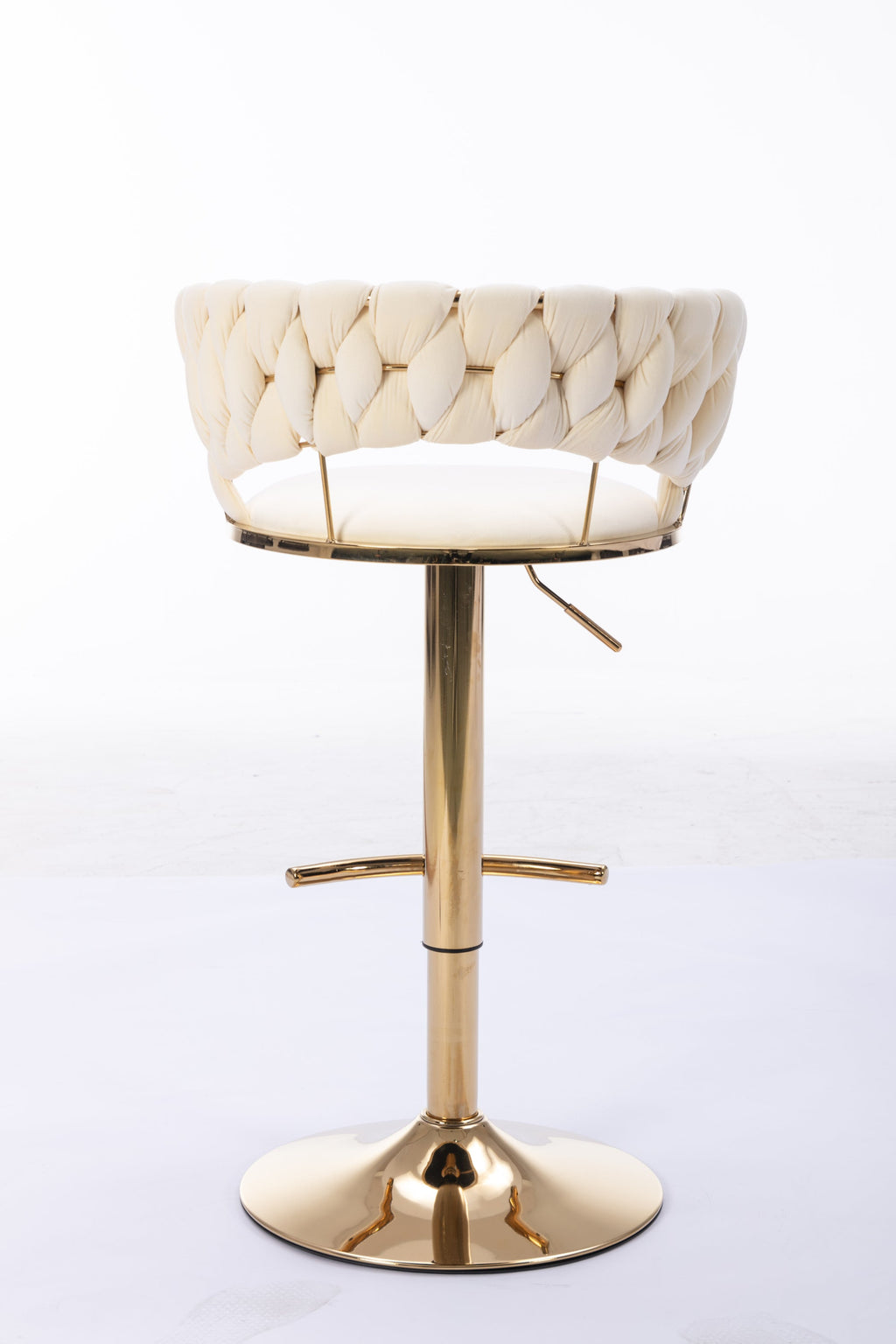 Swivel Height Adjustable Velvet Bar Stools with Golden Leg (Set of 2 )