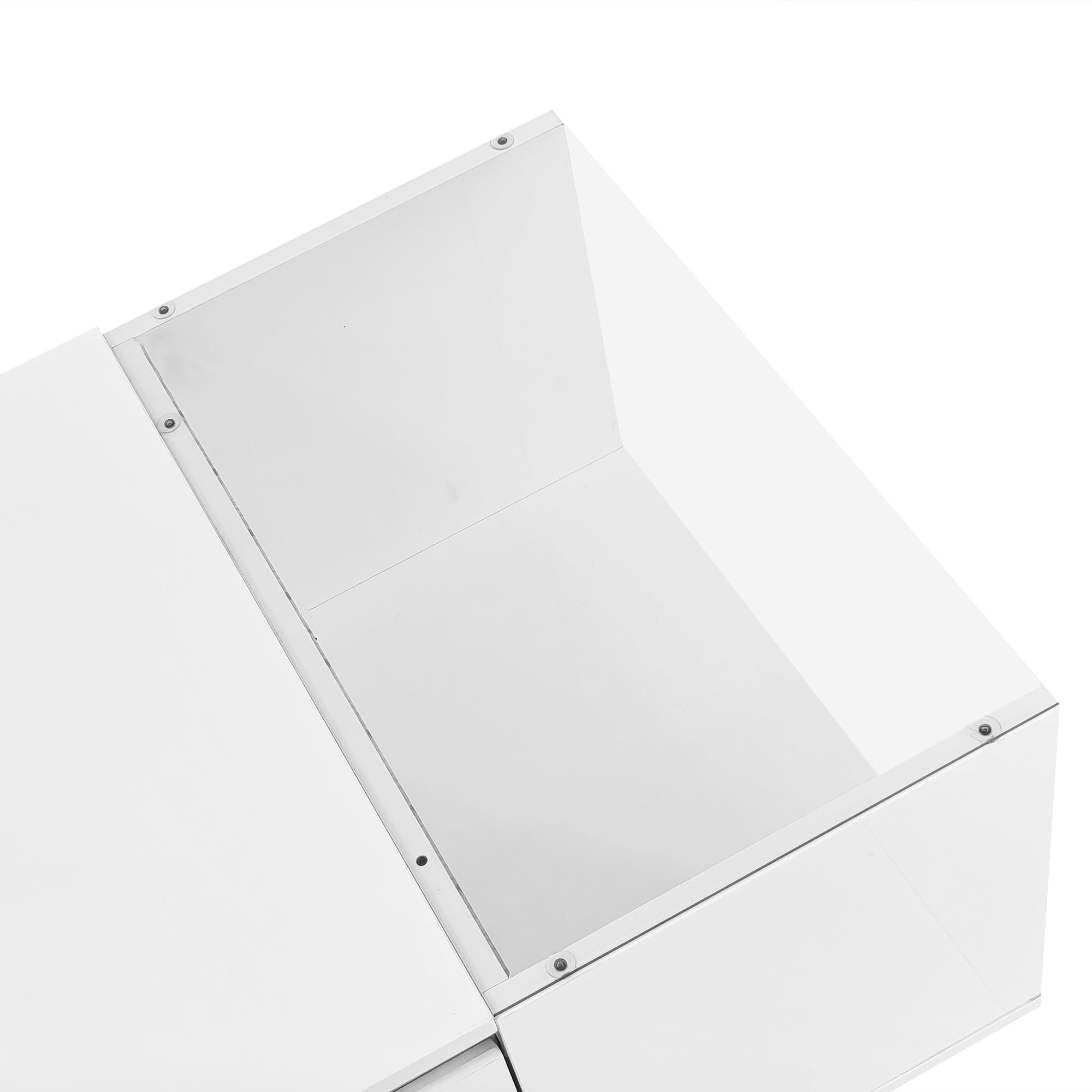 Modern LED Coffee Table with High-Gloss Finish and Glass Tabletop