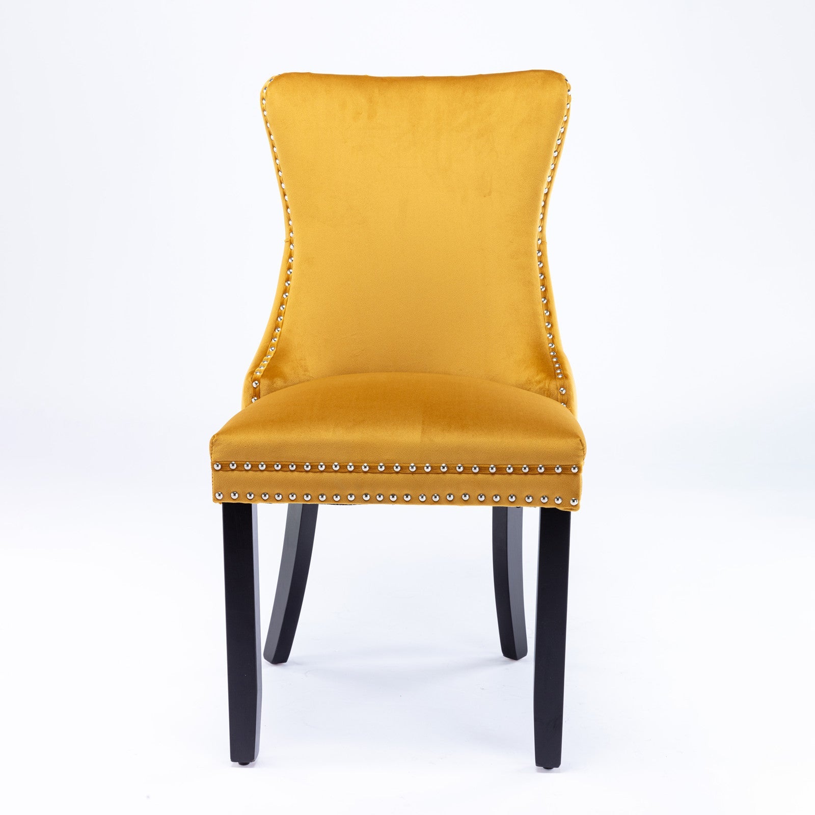 Modern Velvet Upholstered Wing-Back Dining Chairs (Set of 2)