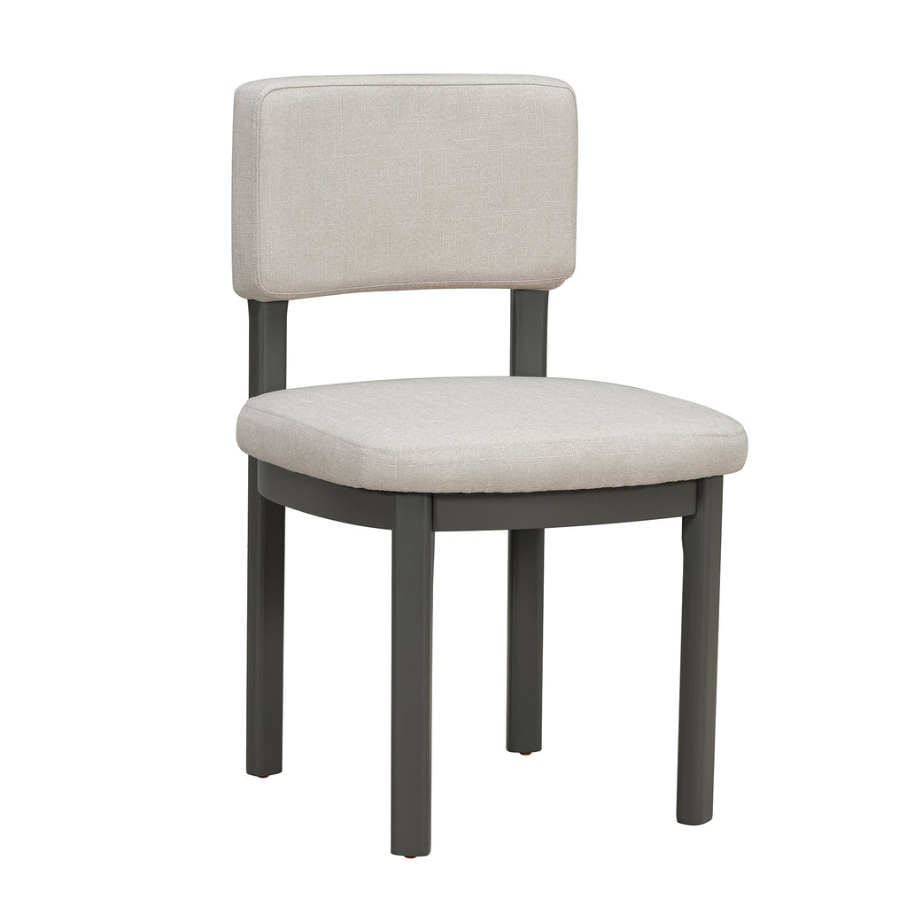Farmhouse Dining Table Set with 6 Upholstered Chairs