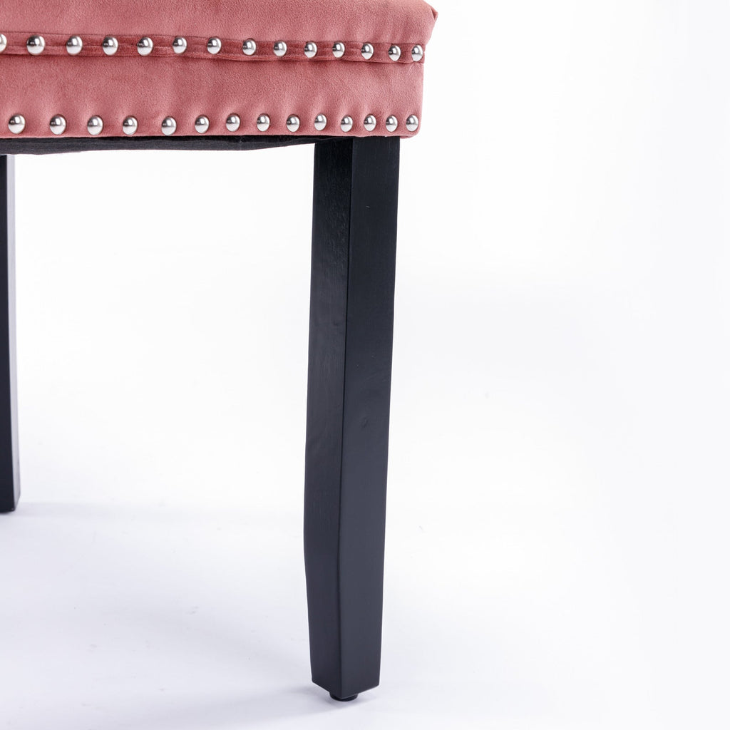 Modern High-end Tufted Solid Wood Velvet Dining Chair(Set of 2)