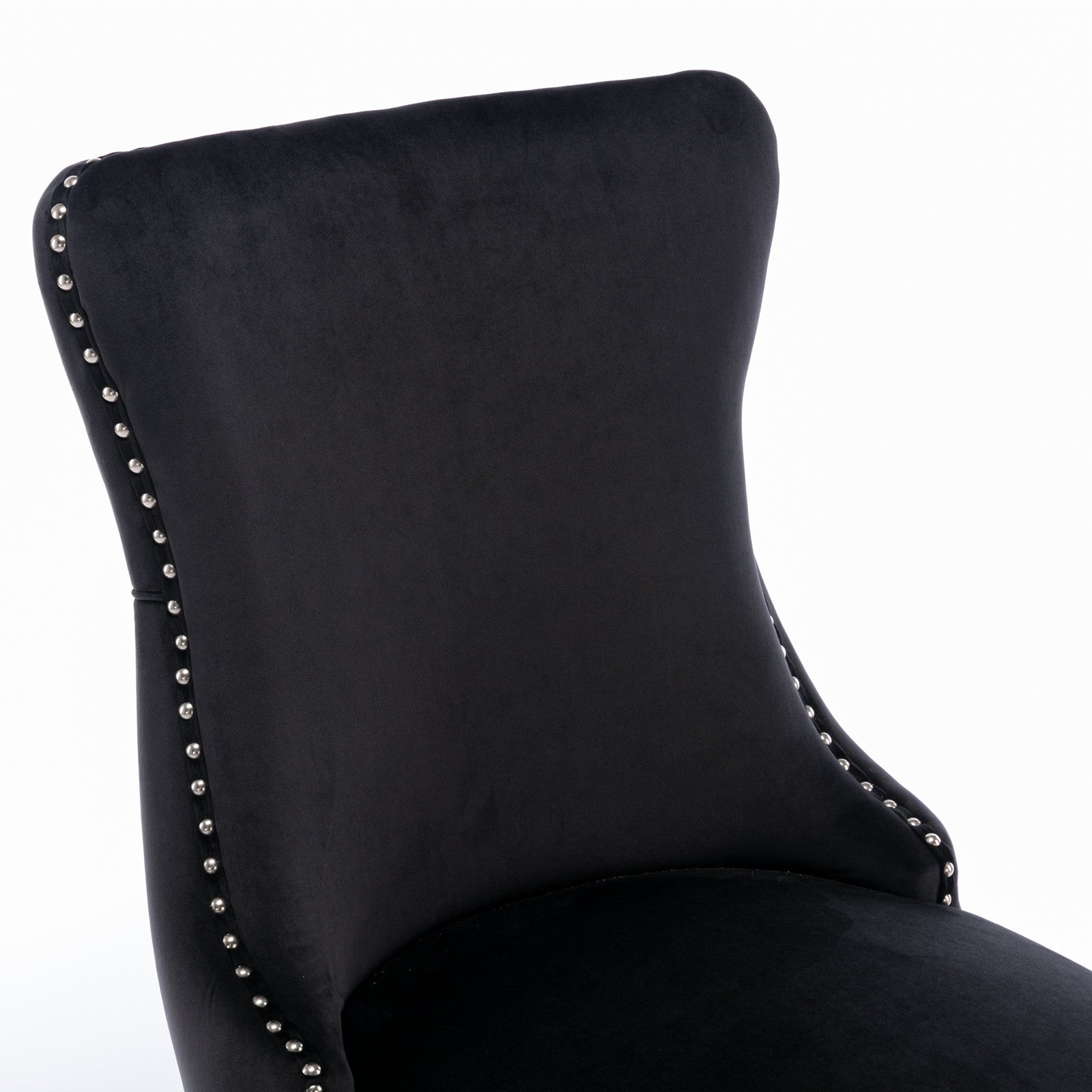 Modern Velvet Upholstered Wing-Back Dining Chairs (Set of 2)