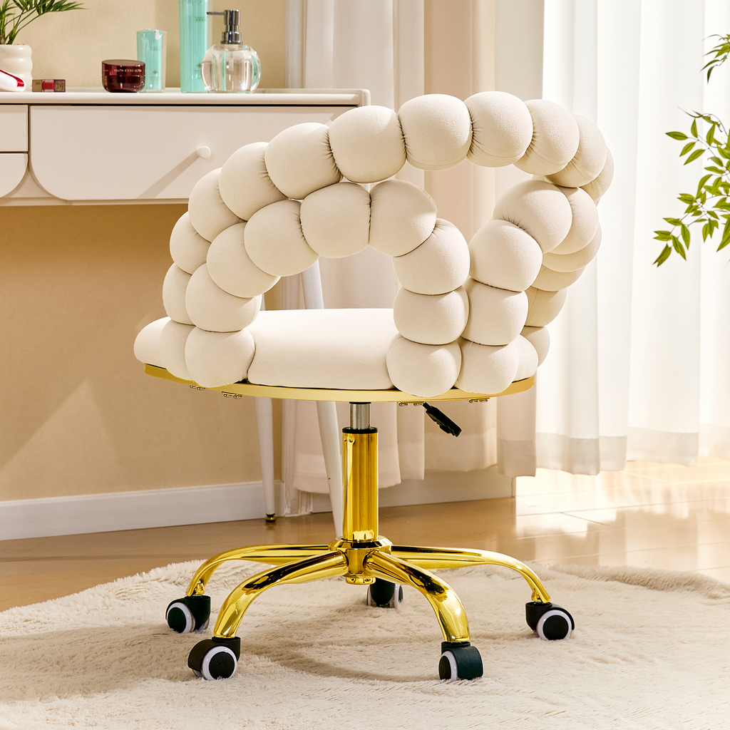 Coloful Modern Velvet Adjustable Swivel Desk Chair with Bubble Back