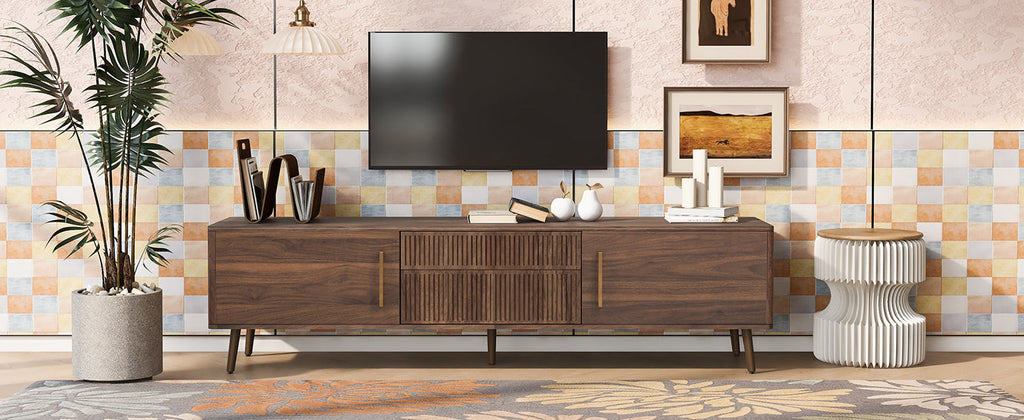 Mid Century TV Stand with 2 Drawers