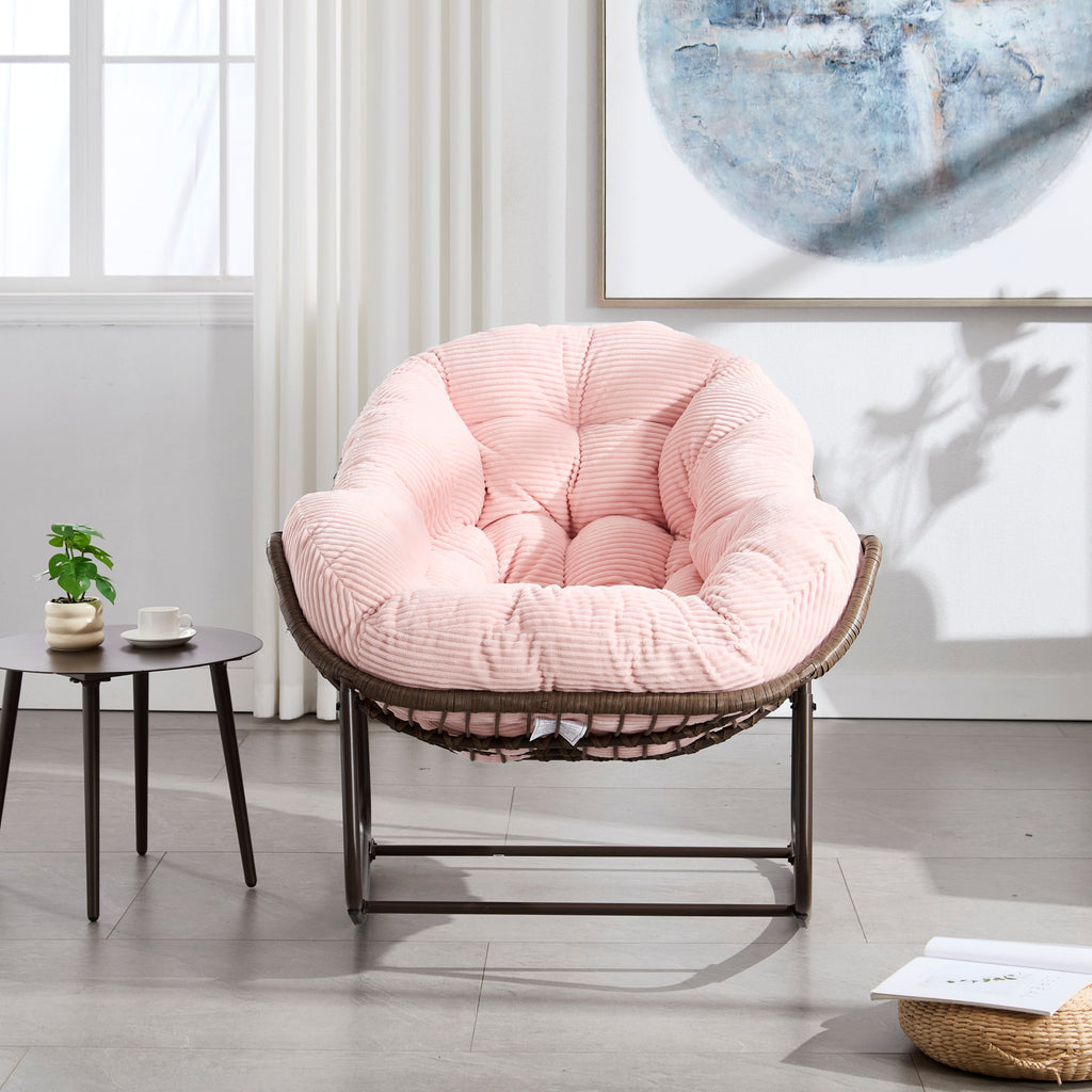 Outdoor Rattan Rocking Recliner Chair with Padded Cushion