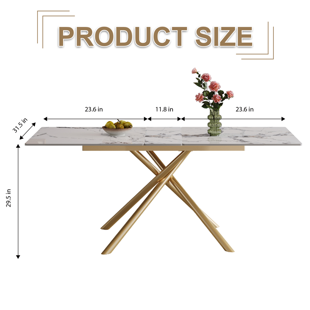 59-inch Modern rectangle Expandable Dining Table
