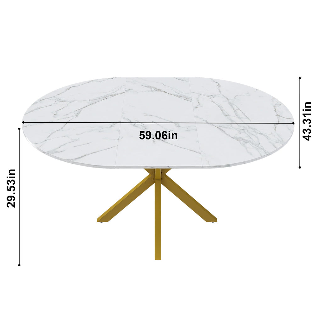 Modern Solid Wood Veneer Retractable Dining Table