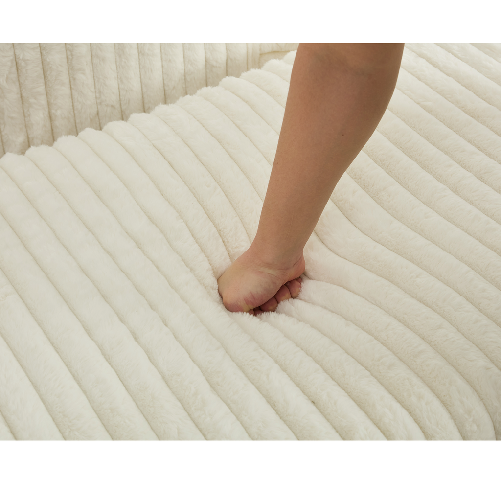 47.7'' Oversized Corduroy Chaise Longue with Ottoman
