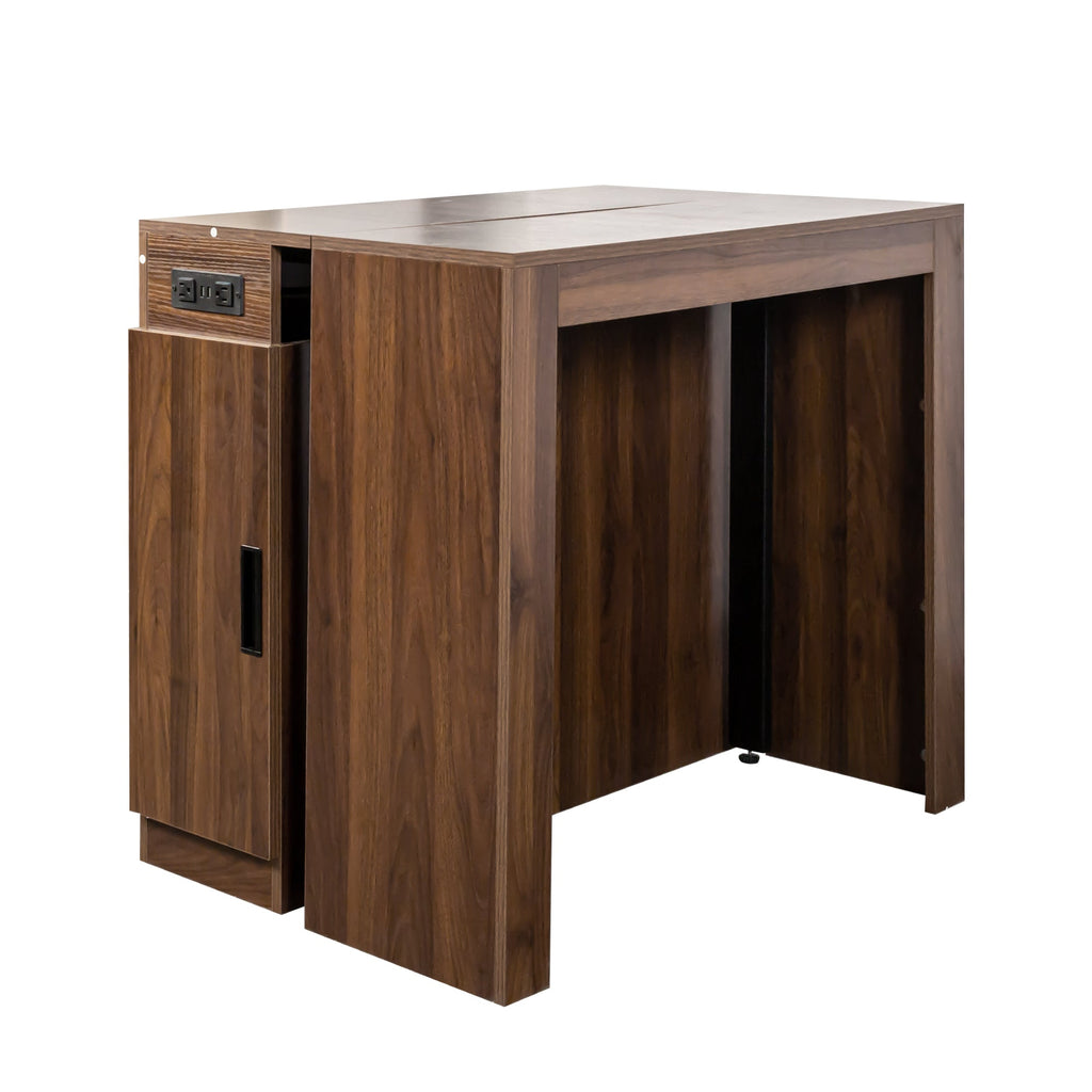 Modern Multifunctional Extendable Dining Table with Outlet