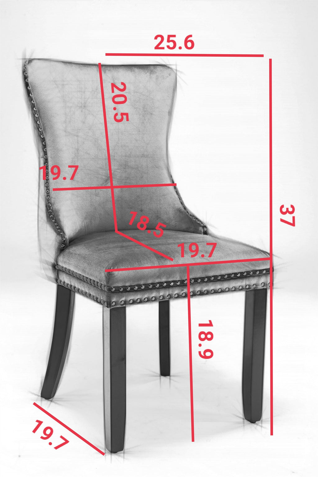Modern Velvet Upholstered Wing-Back Dining Chairs (Set of 2)