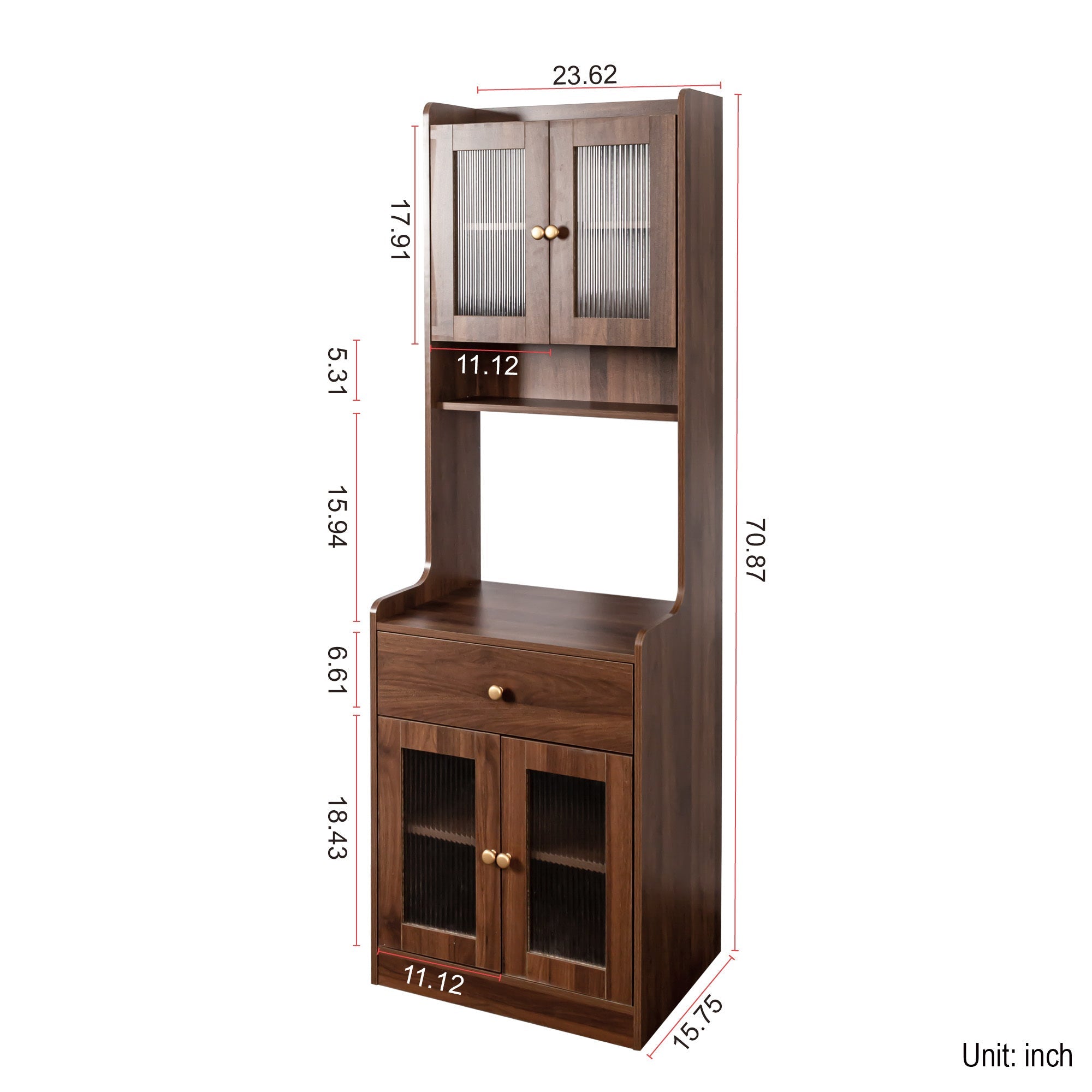 Farmhouse Kitchen Hutch Buffet Cabinet with Microwave Stand