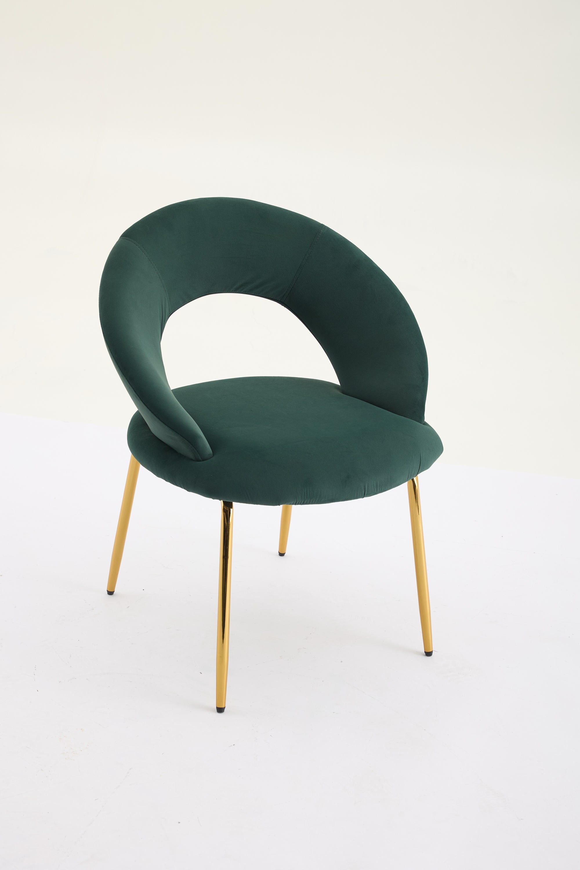 Velvet/Teddy Fabric Dining Chairs with Curved Backrest