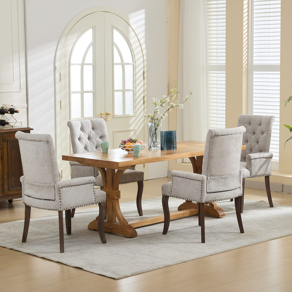 Elegant Upholstered Chenille Fabric Accent Dining Chair