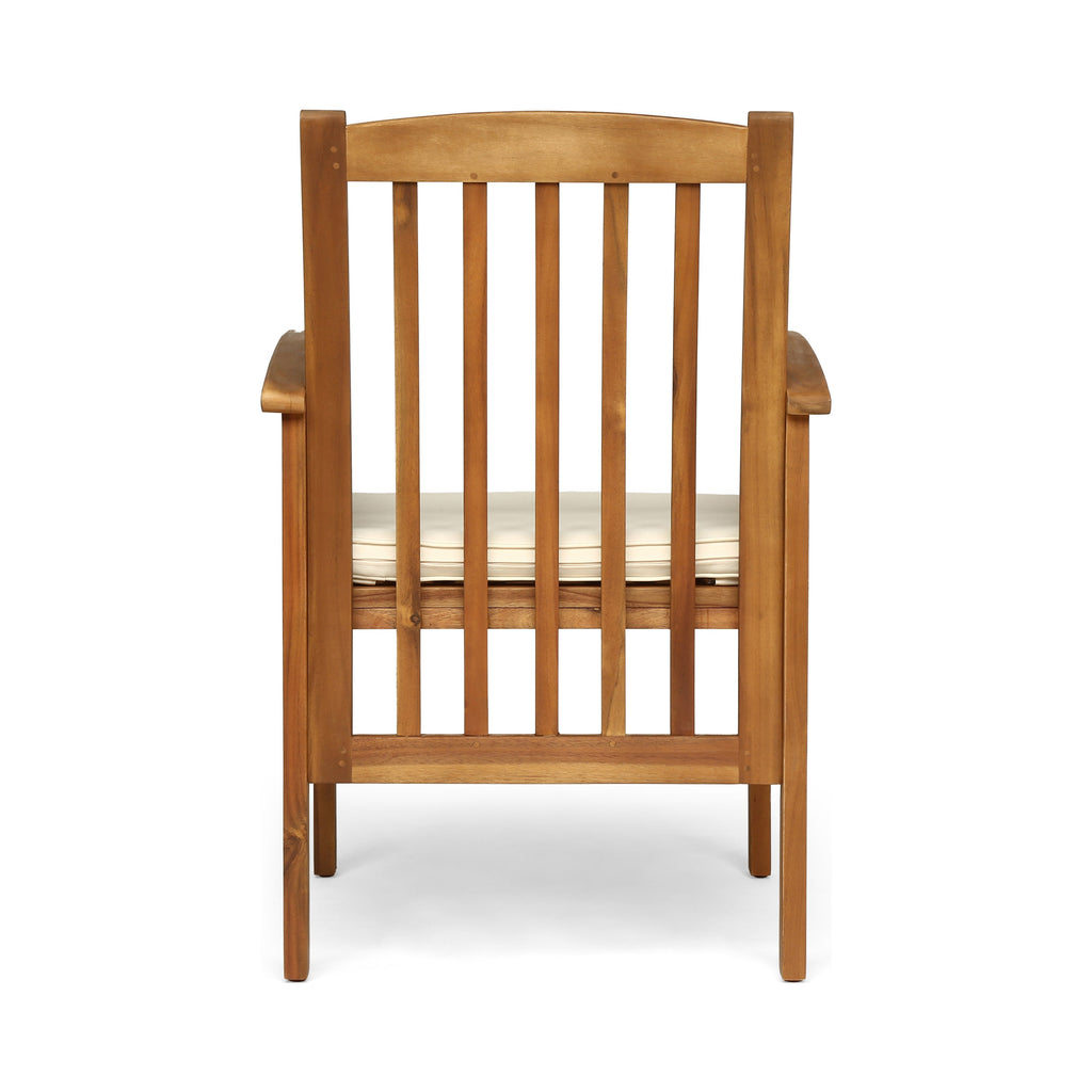 Outdoor 2PCS Acacia Wood Dining Chair Set with Cushions