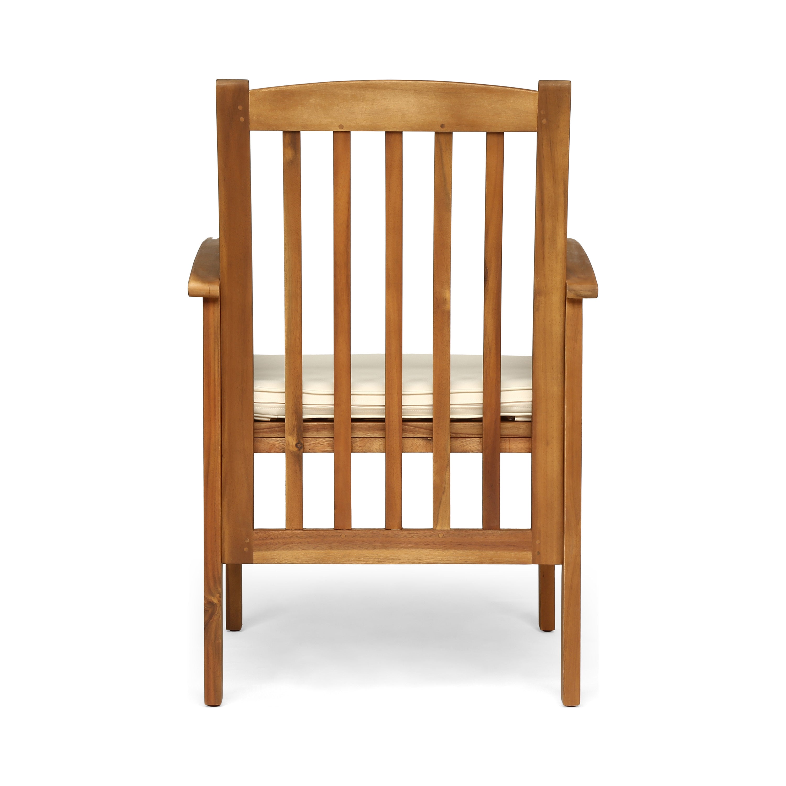Outdoor 2PCS Acacia Wood Dining Chair Set with Cushions