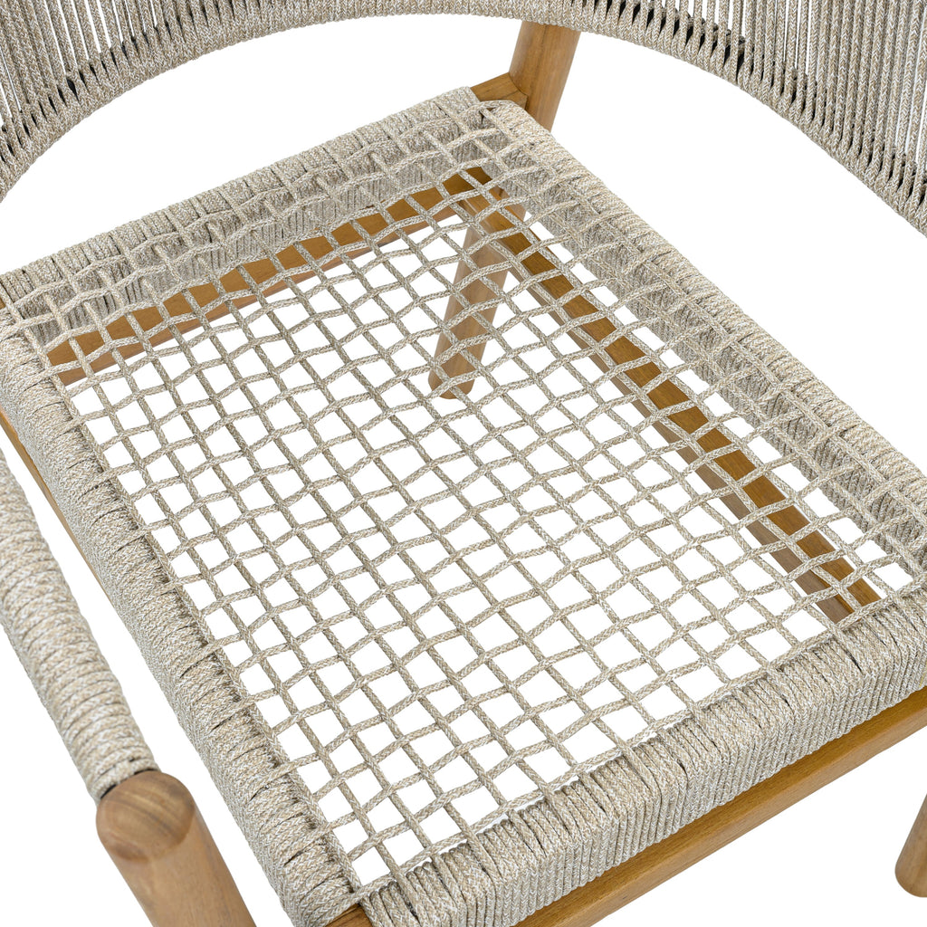 2-seat Woven Outdoor Chairs, Comfy Patio Seating with Elegant Teak Finish