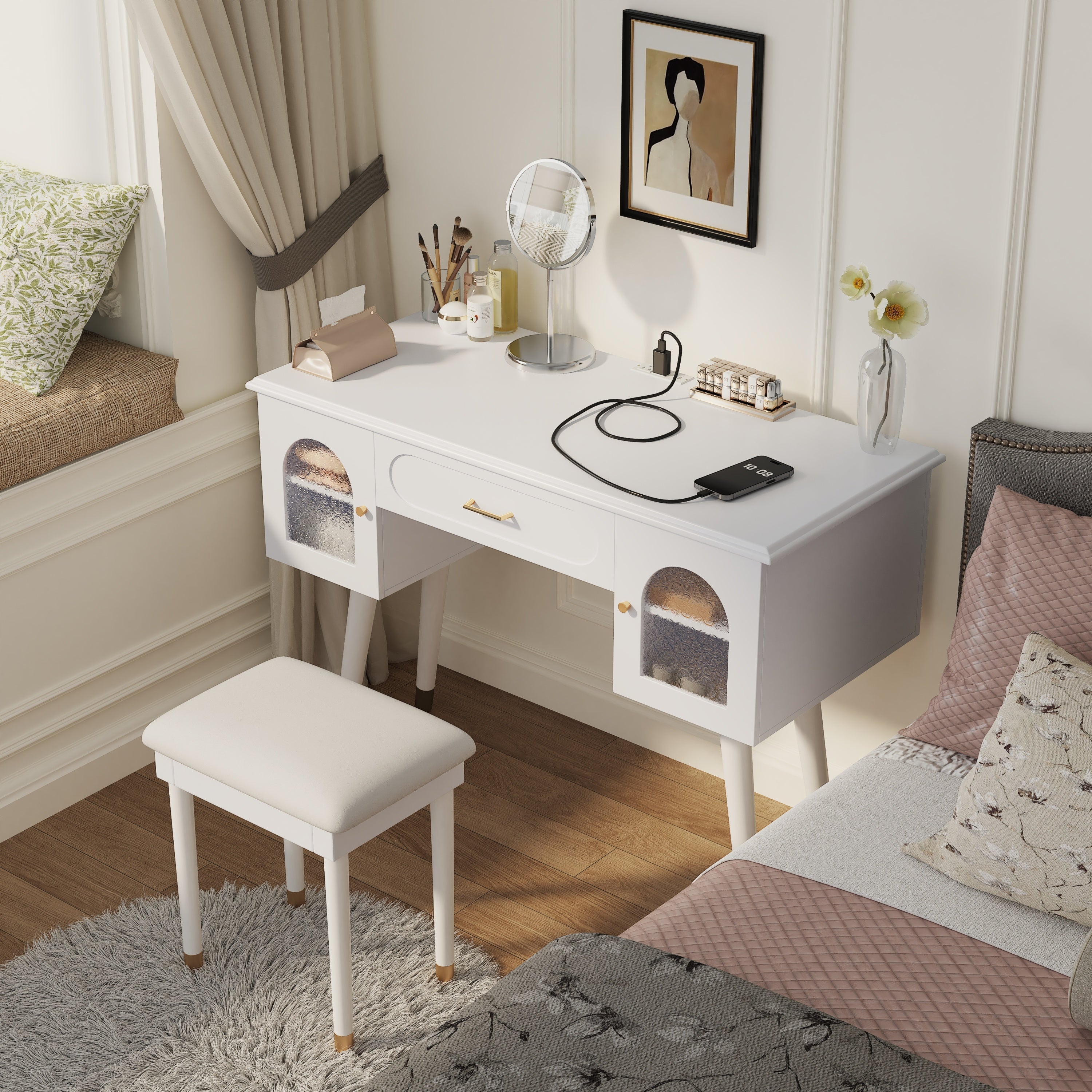 Modern Elegant Vanity with Organizer