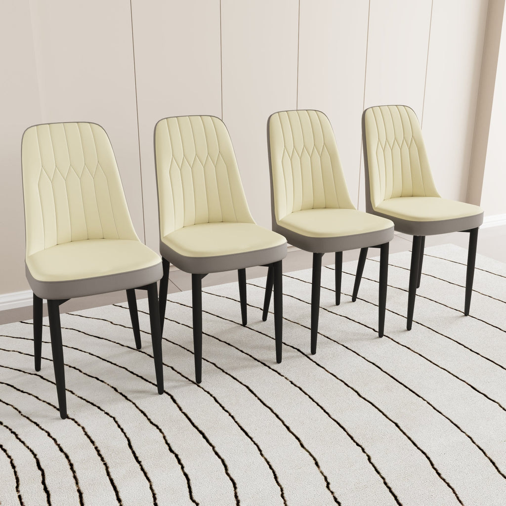 Modern Dining Chair Set of 4 with High-Quality PU Leather