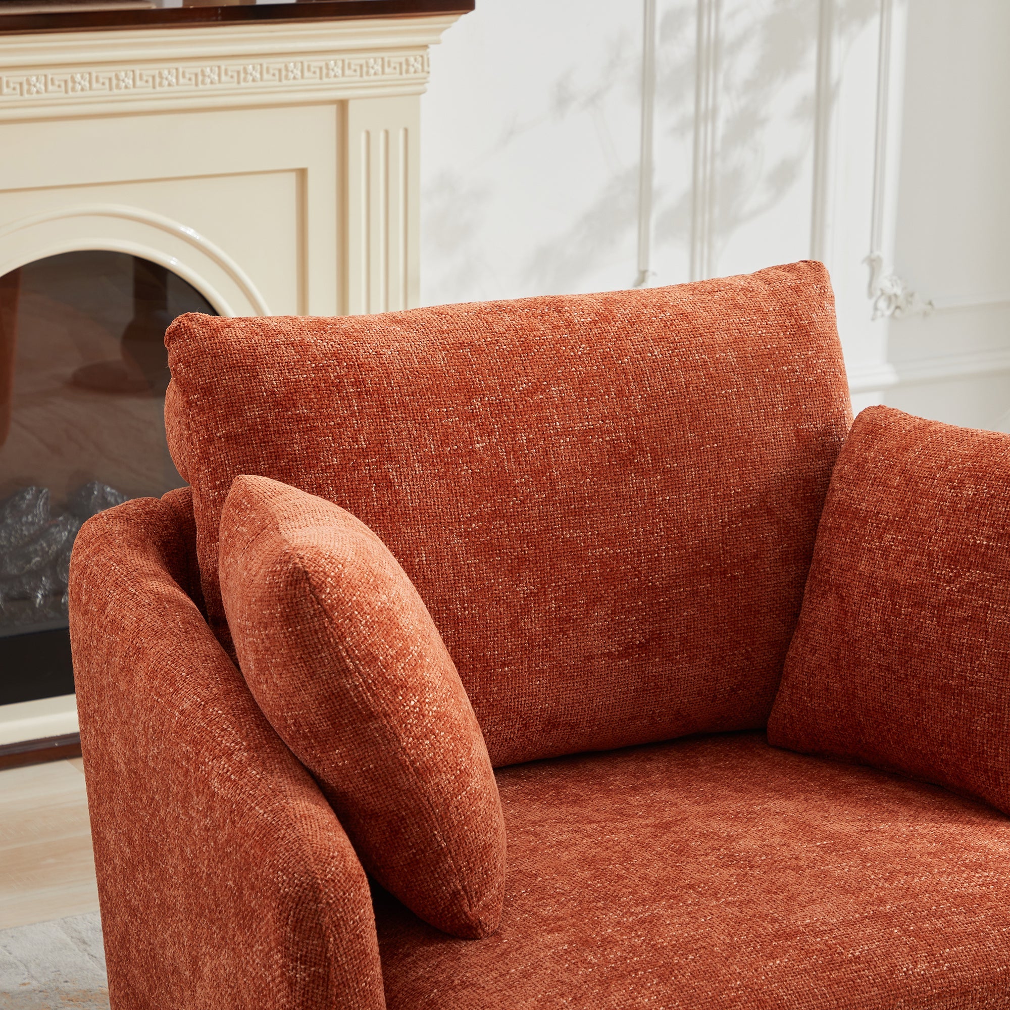 40.55'W Swivel Accent Sofa Chair with 2 Thorw Pillows