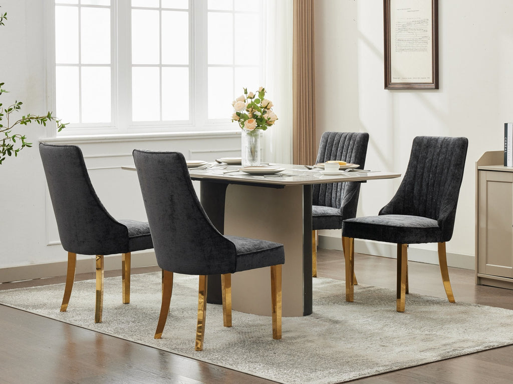 Rayon Cloth Flocking Chenille Dining Chairs (Set of 2 )