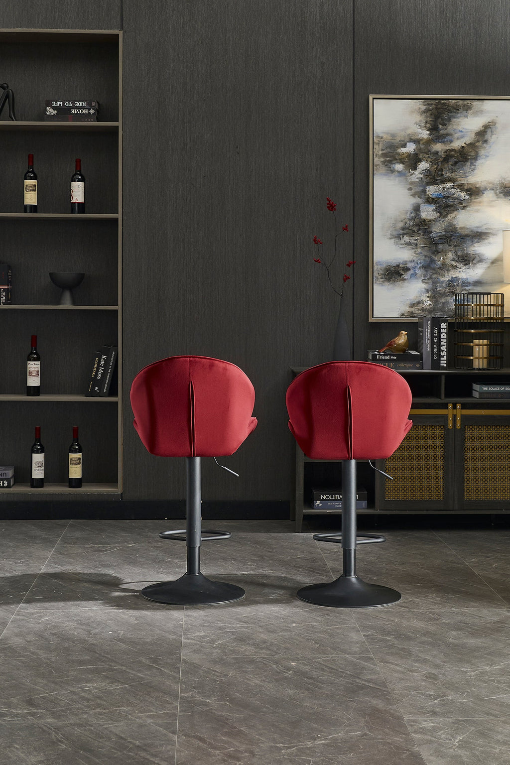 Modern Adjustable Height Bar Stools (Set of 2)